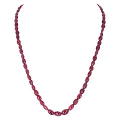 Spinel Smooth Tumbled Beads Necklace, Toggle Clasp