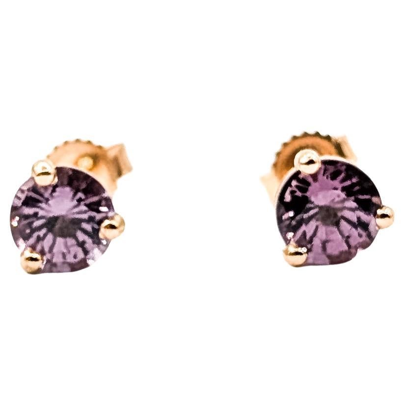 Orecchini con spinello in oro rosa 14k in vendita