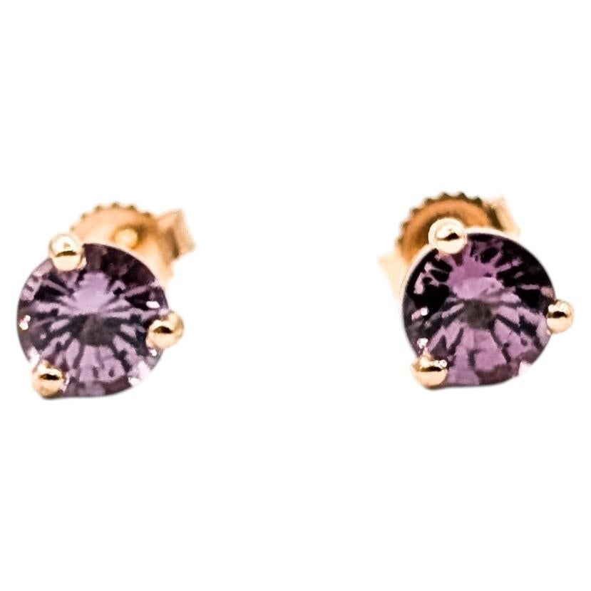 Spinel Stud Earrings in 14k Rose Gold For Sale