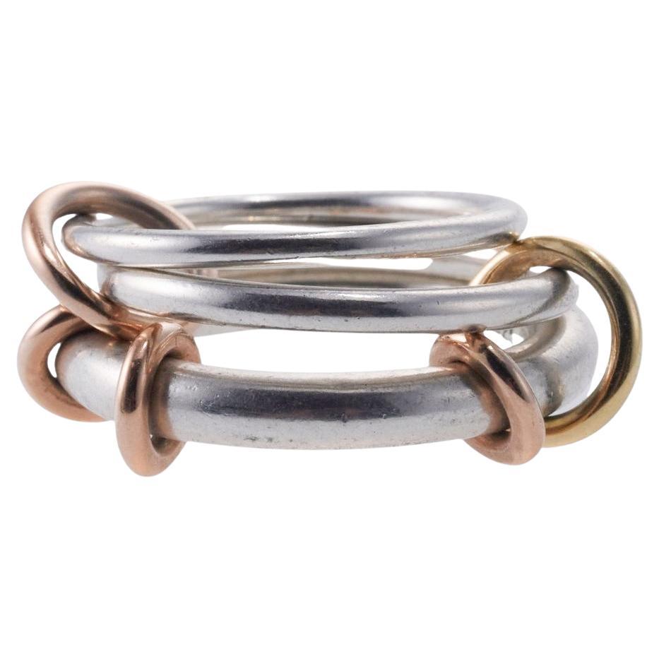 Spinelli Kilcollin Gold Silver Set Of Three LInked Ring For Sale