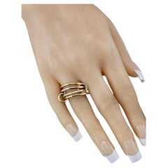 Spinelli Kilcollin Multi Band 18K Yellow Rose Gold Diamond Ring w/Box #24769