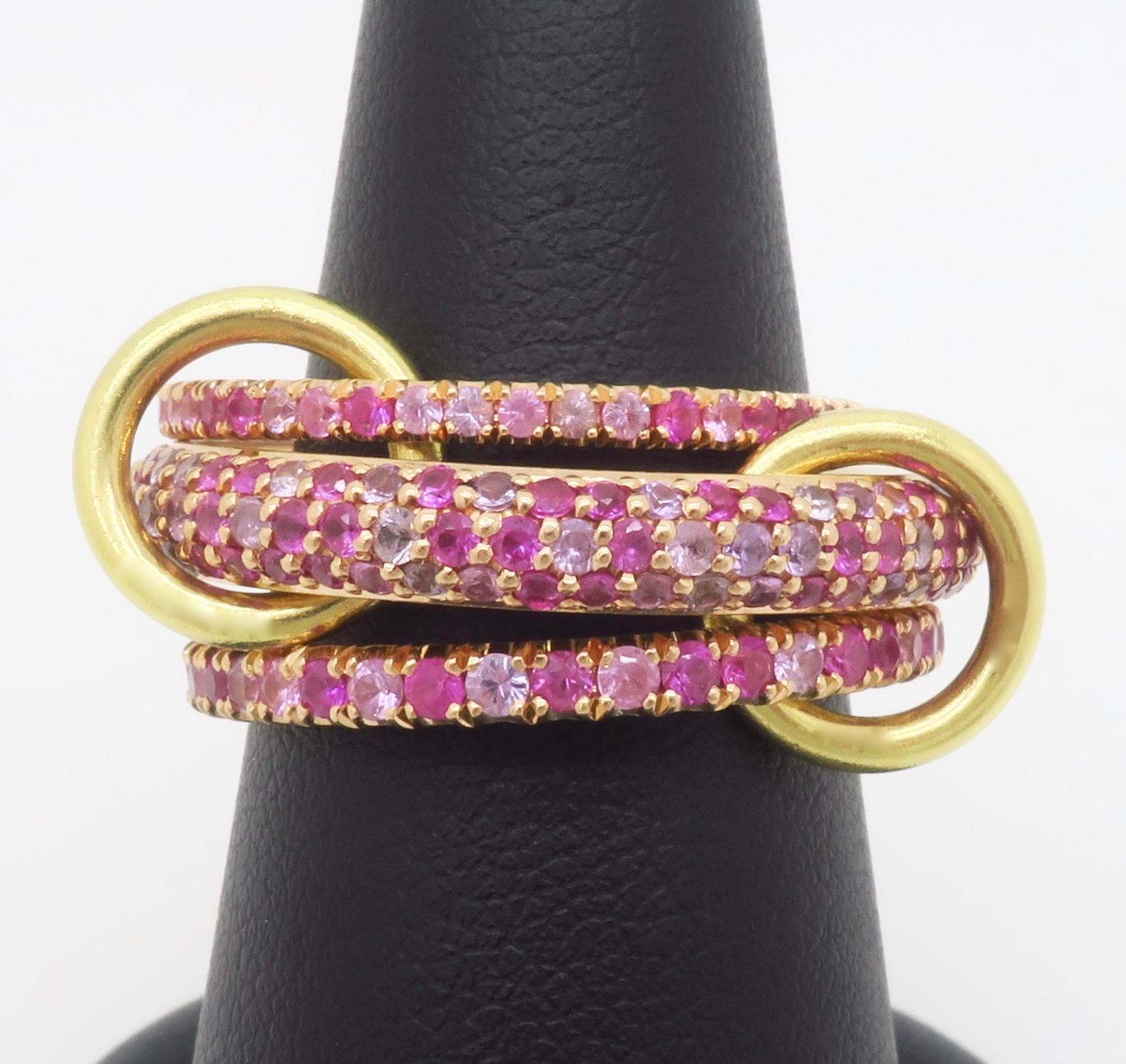 Spinelli Kilcollin Nova Rose Pink & Purple Sapphire Ring in 18k Rose Gold 6