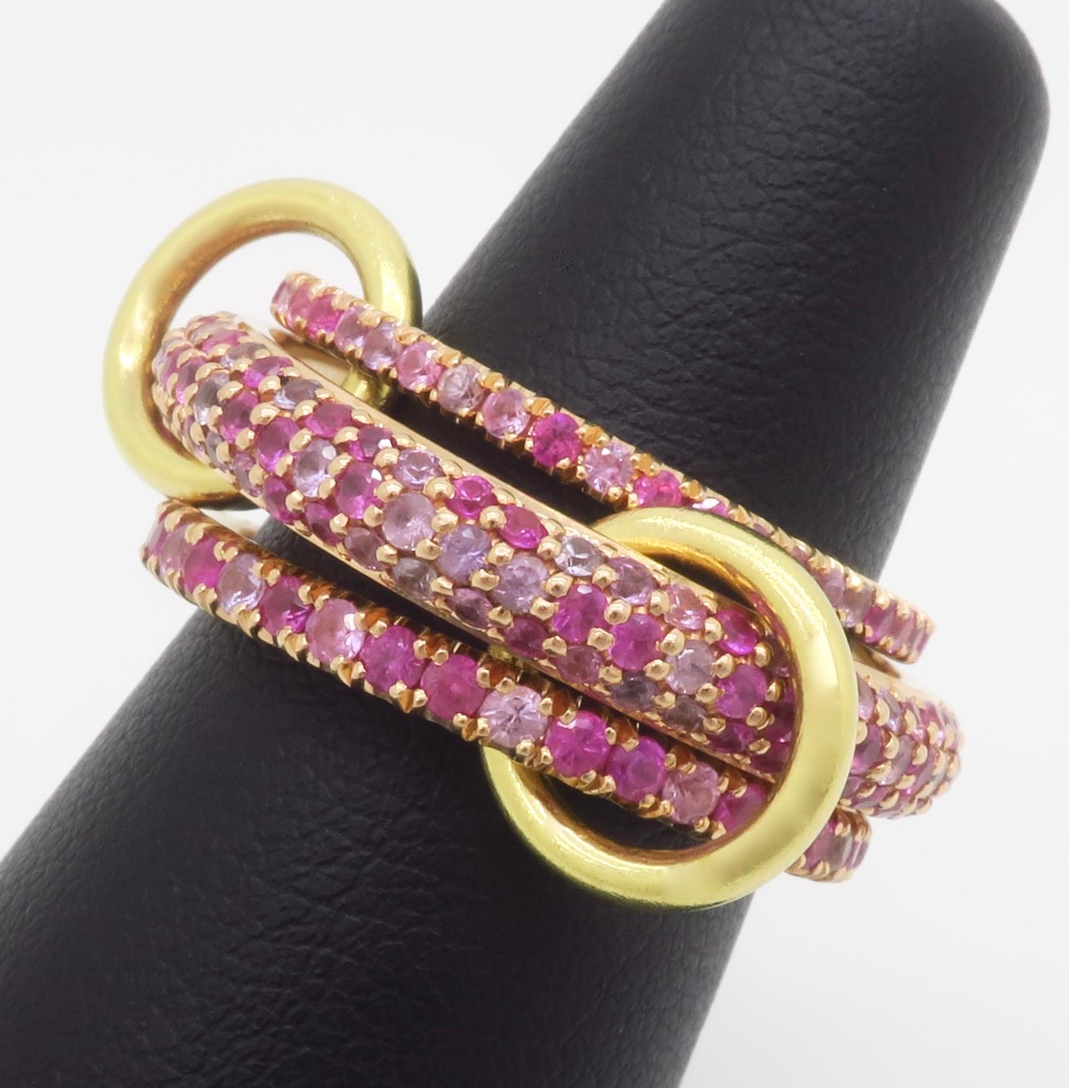 Spinelli Kilcollin Nova Rose Pink & Purple Sapphire Ring in 18k Rose Gold 7
