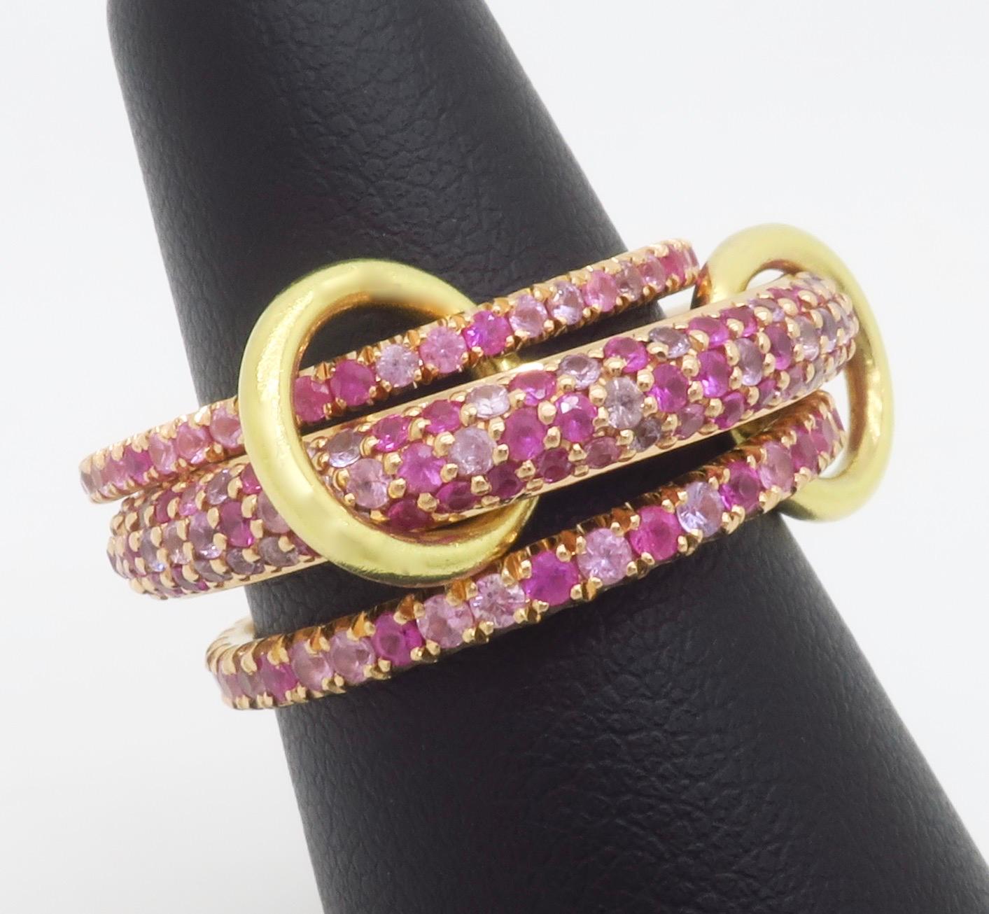 Spinelli Kilcollin Nova Rose Pink & Purple Sapphire Ring in 18k Rose Gold 8