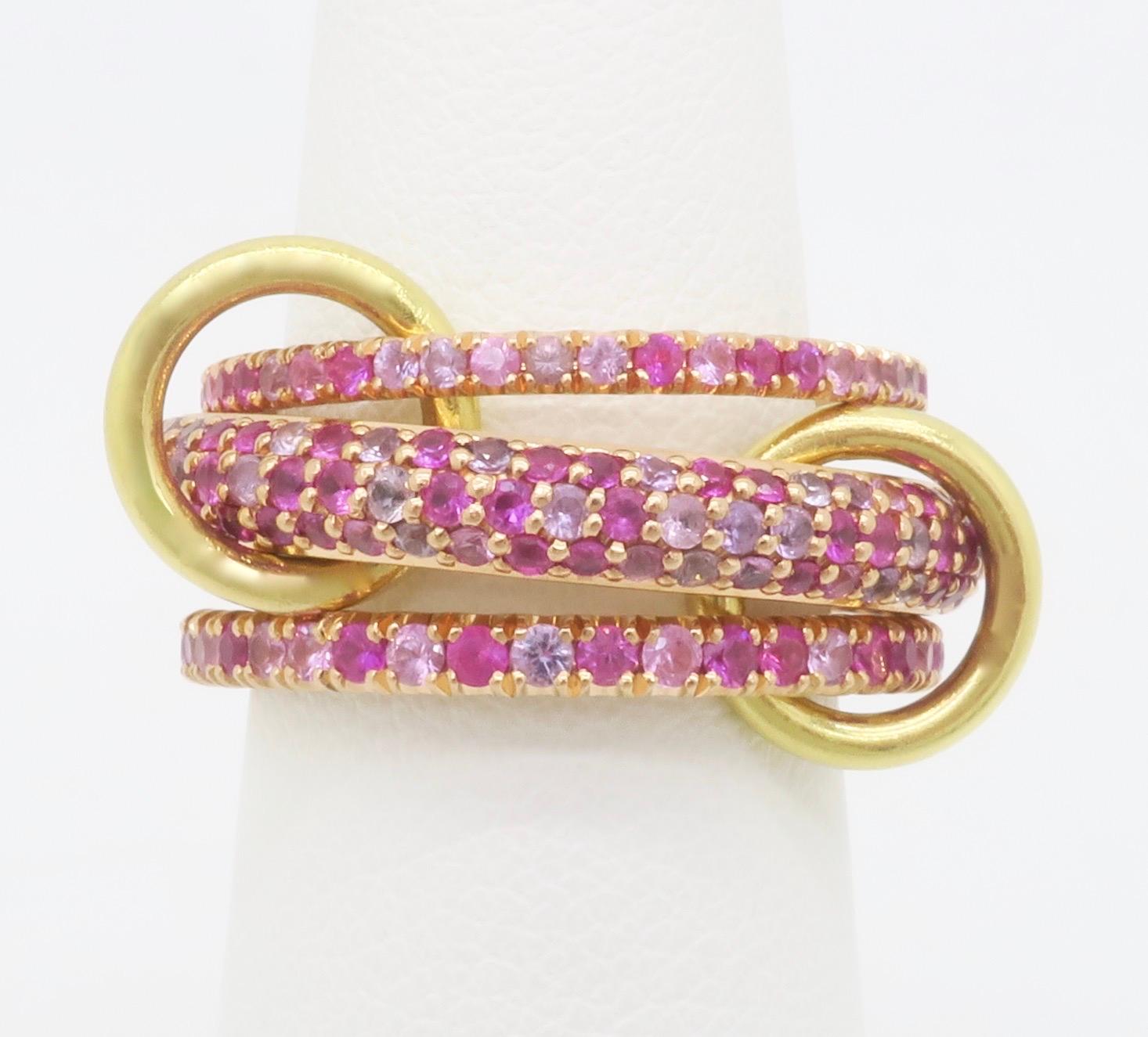 Spinelli Kilcollin Nova Rose Pink & Purple Sapphire Ring in 18k Rose Gold 9