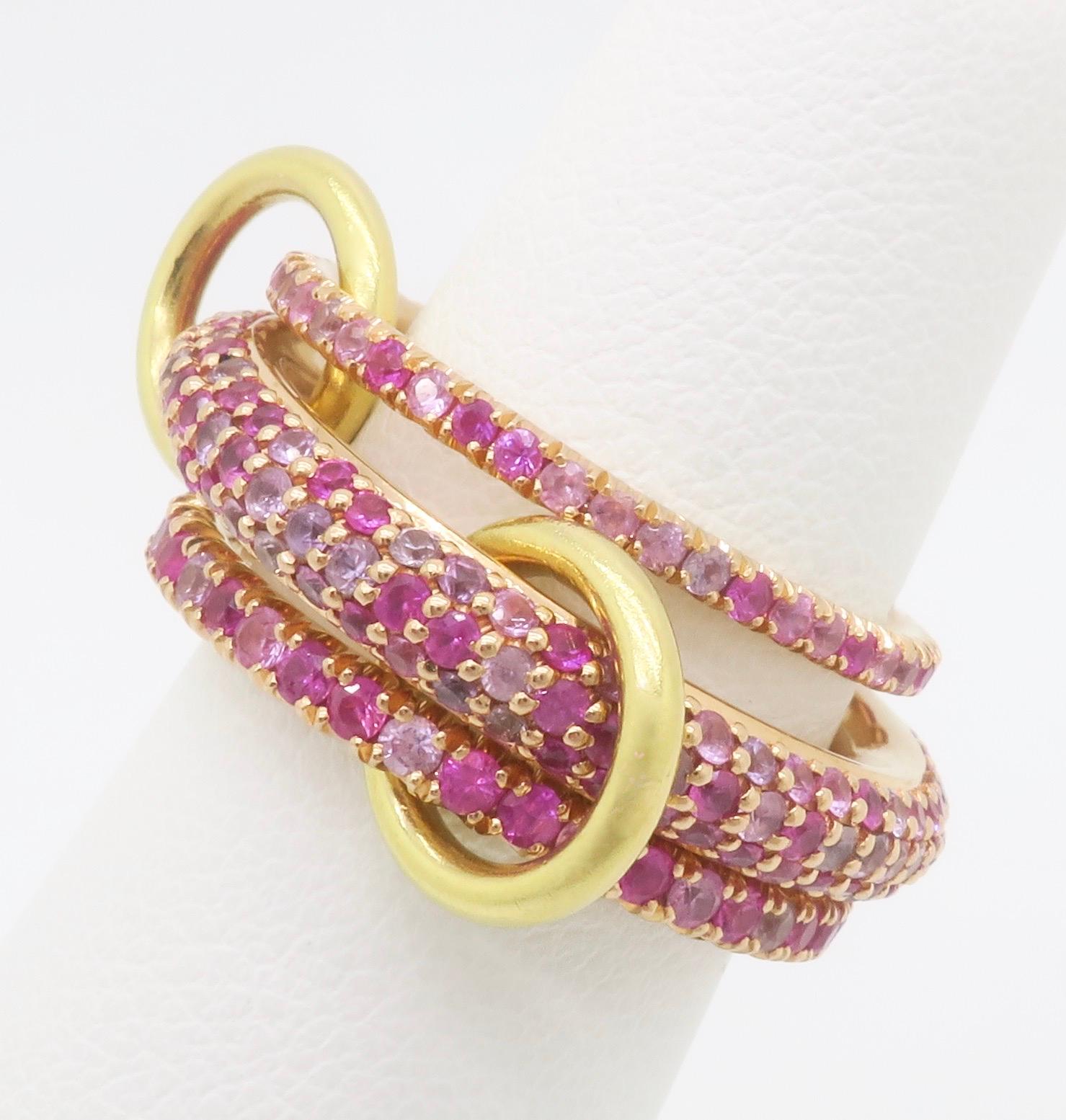 Spinelli Kilcollin Nova Rose Pink & Purple Sapphire Ring in 18k Rose Gold 10