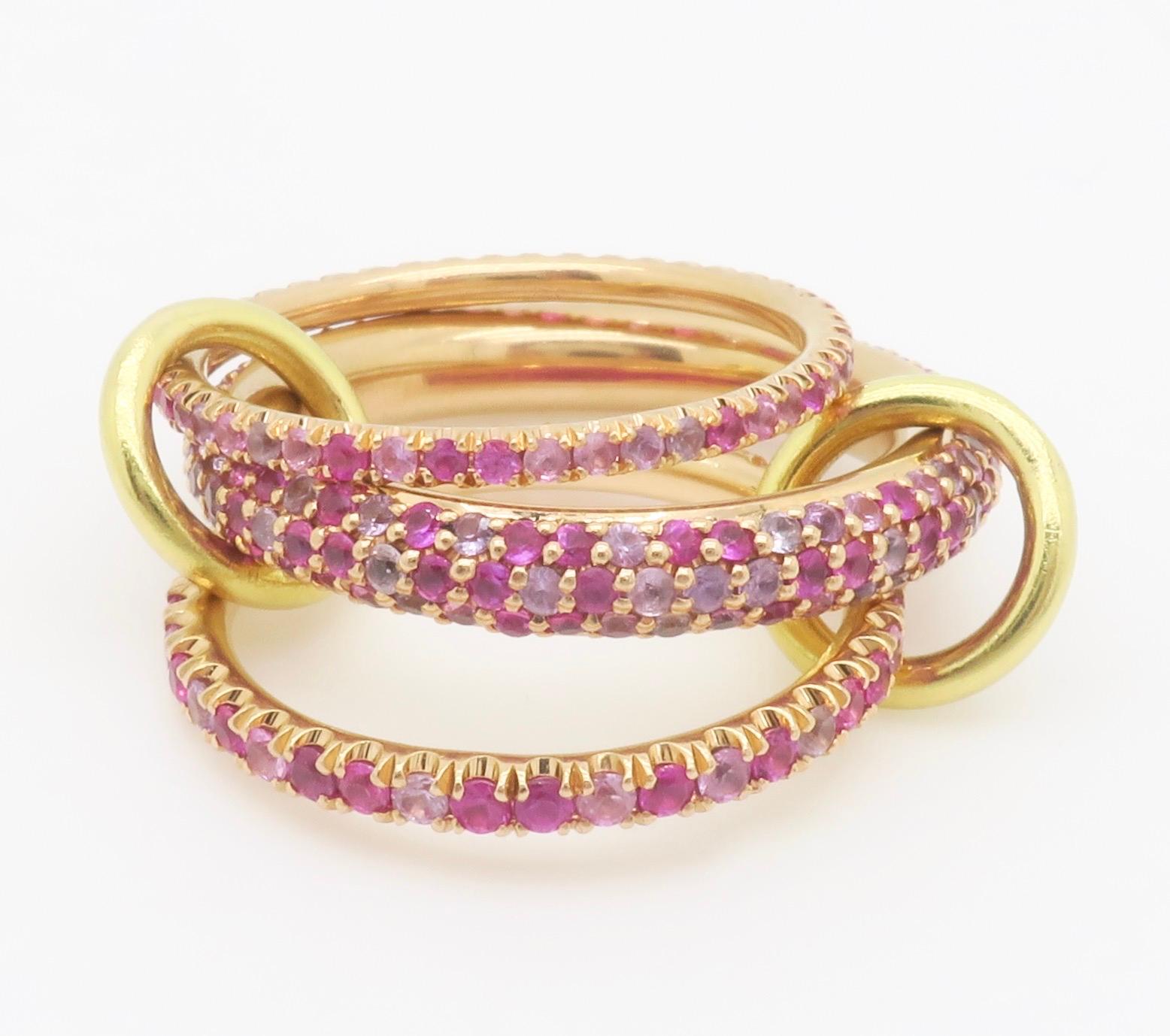 Spinelli Kilcollin Nova Rose Pink & Purple Sapphire Ring in 18k Rose Gold 12