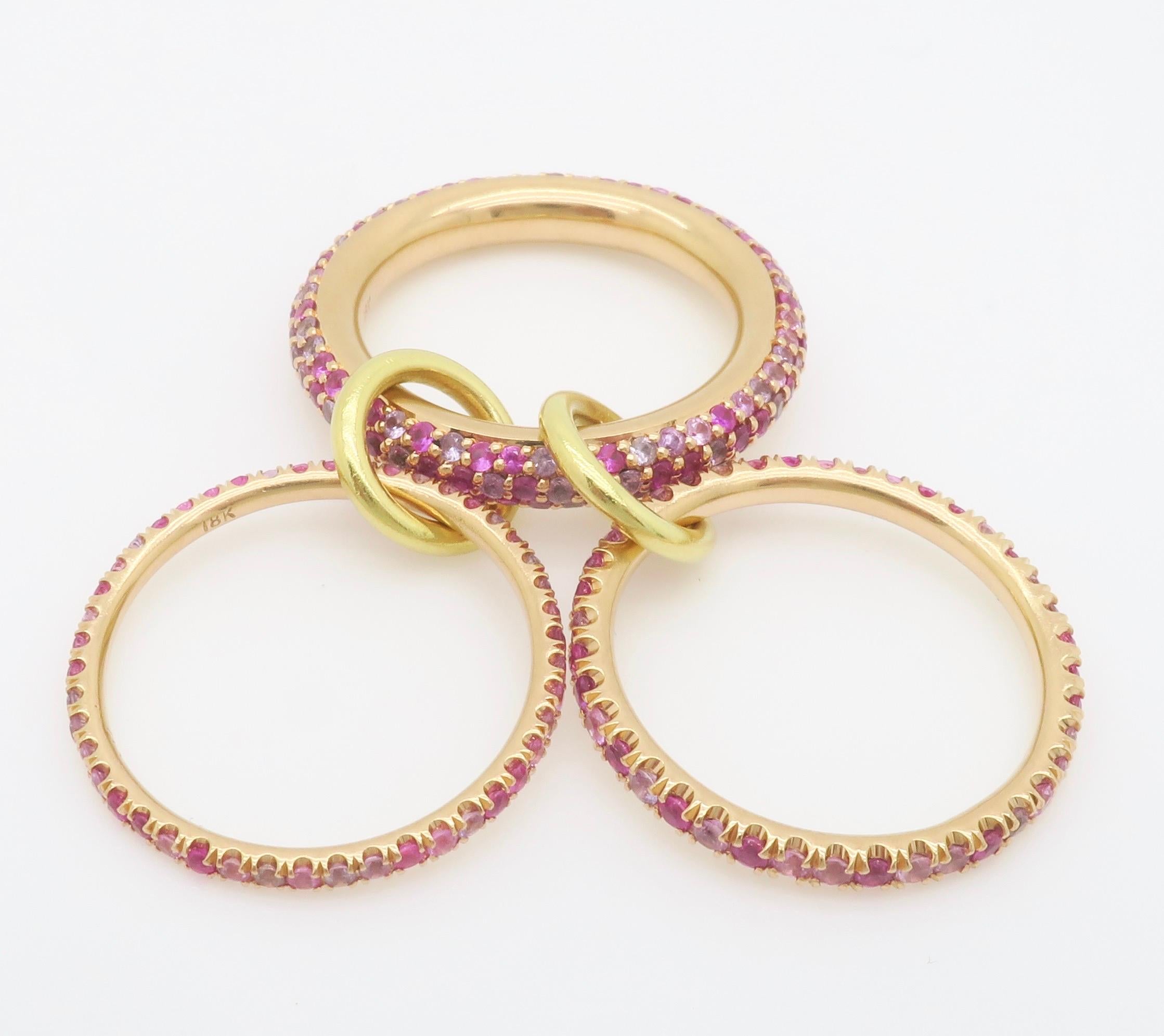 Spinelli Kilcollin Nova Rose Pink & Purple Sapphire Ring in 18k Rose Gold 13