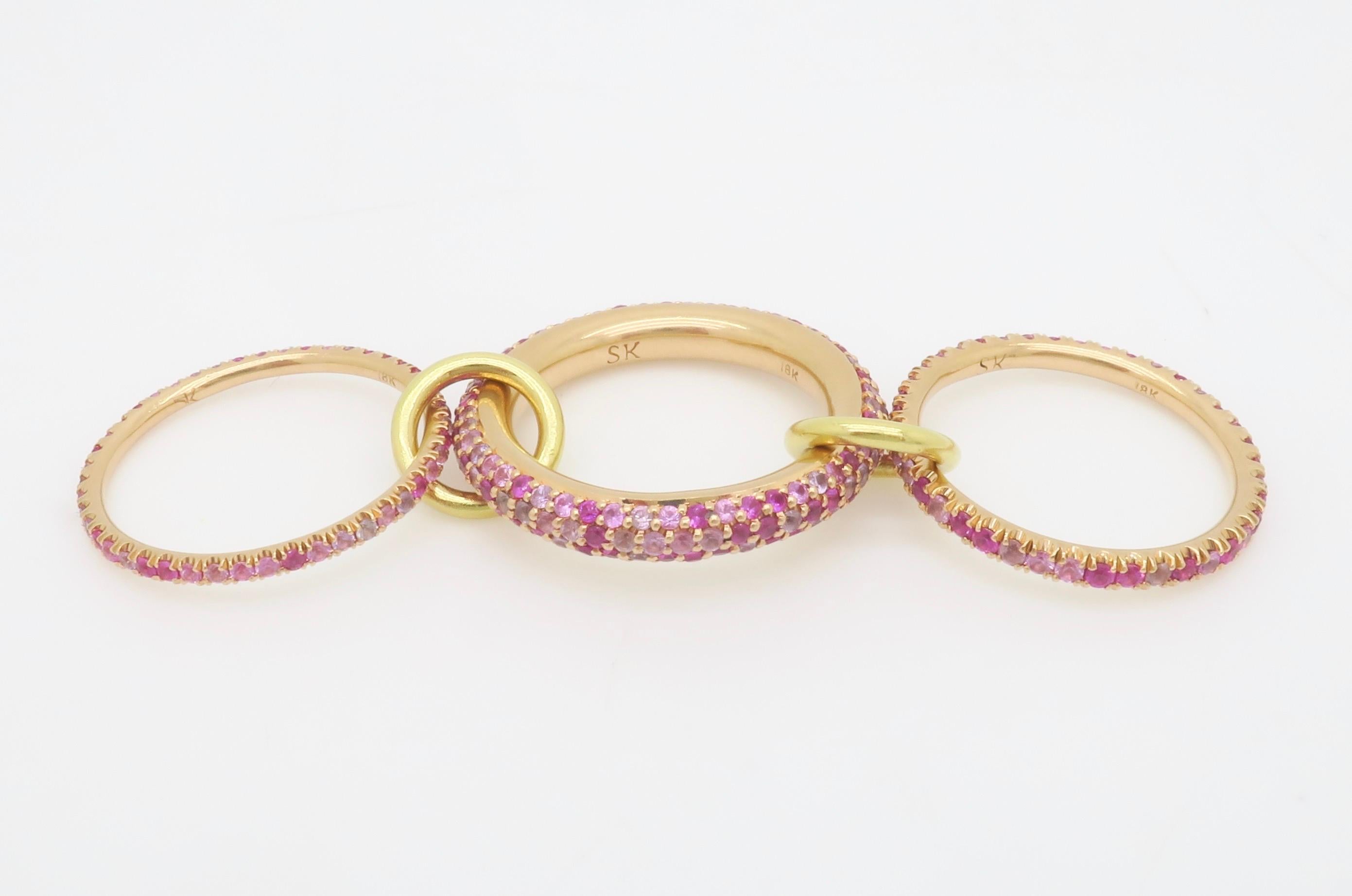Spinelli Kilcollin Nova Rose Pink & Purple Sapphire Ring in 18k Rose Gold 14