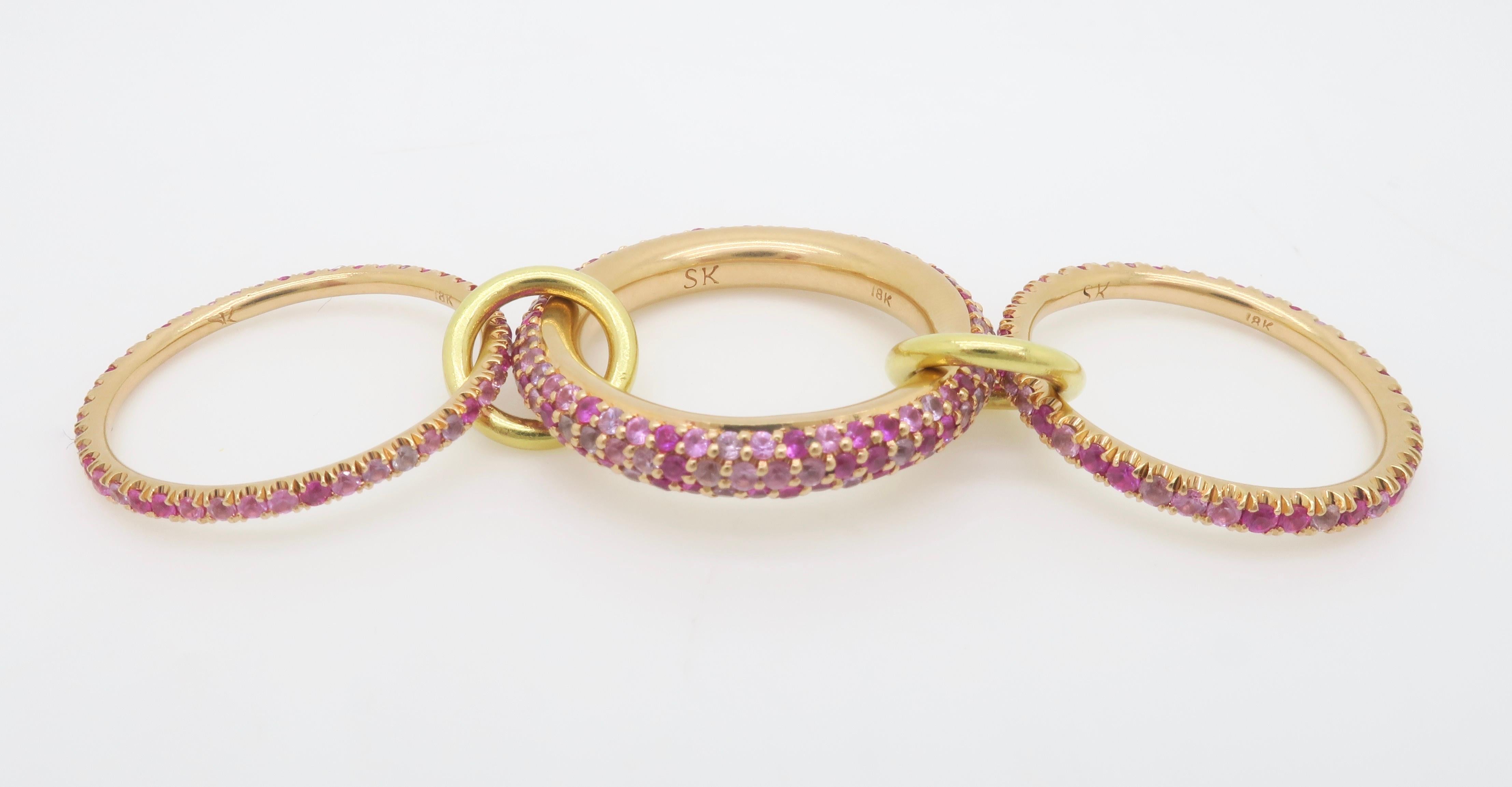 Spinelli Kilcollin Nova Rose Pink & Purple Sapphire Ring in 18k Rose Gold 15