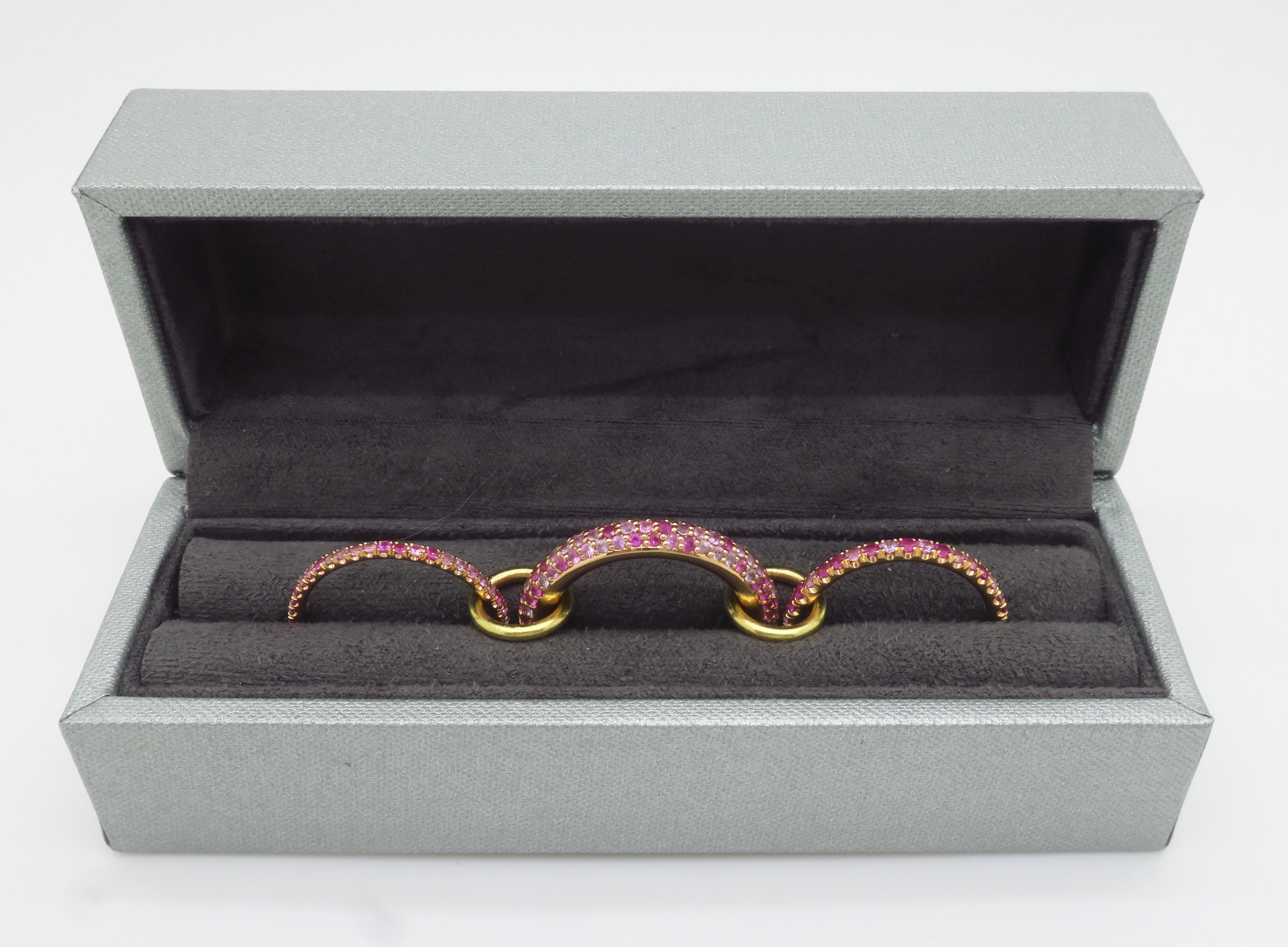 Spinelli Kilcollin Nova Rose Pink & Purple Sapphire Ring in 18k Rose Gold In Excellent Condition In Webster, NY