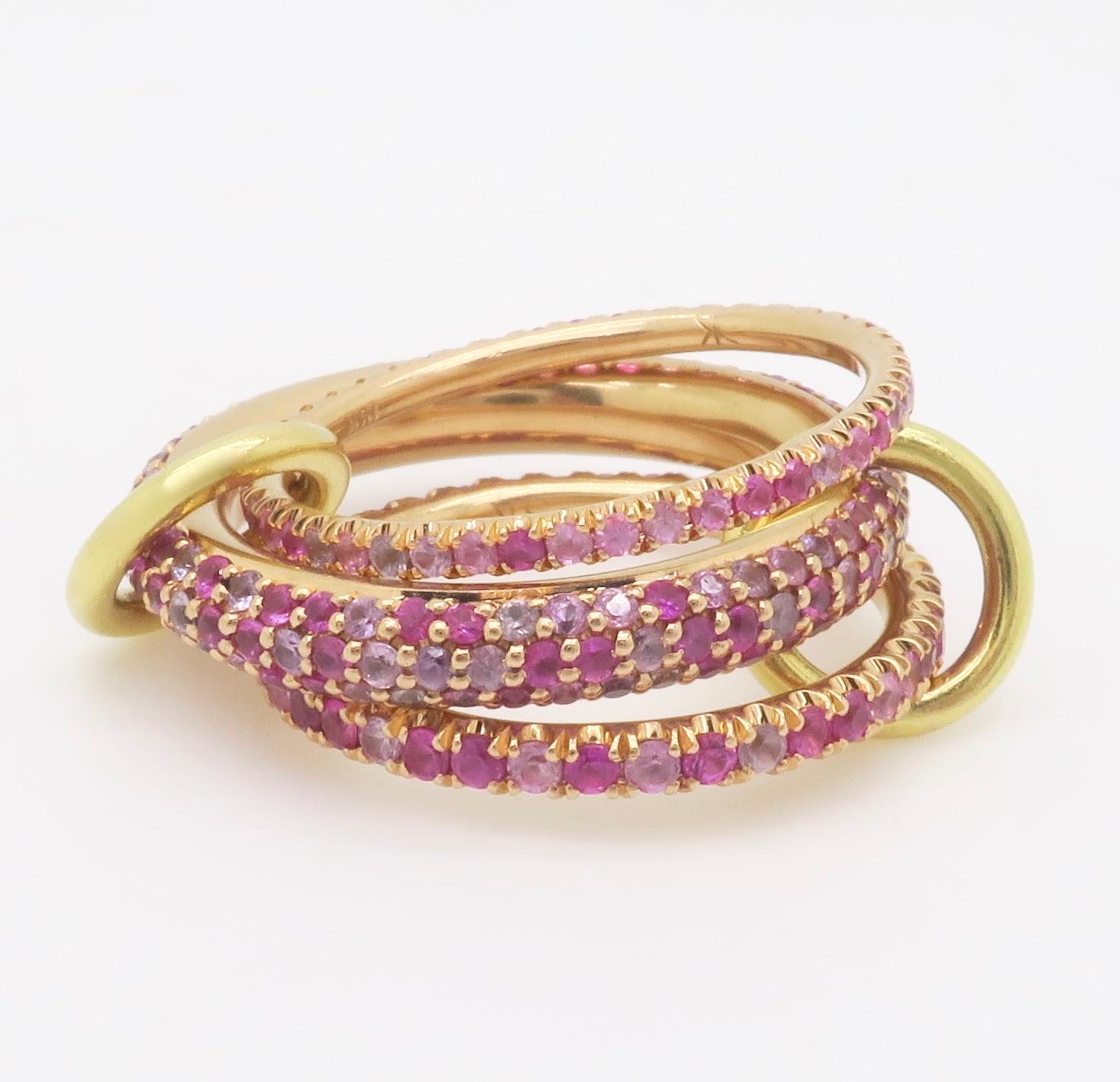 Spinelli Kilcollin Nova Rose Pink & Purple Sapphire Ring in 18k Rose Gold 1