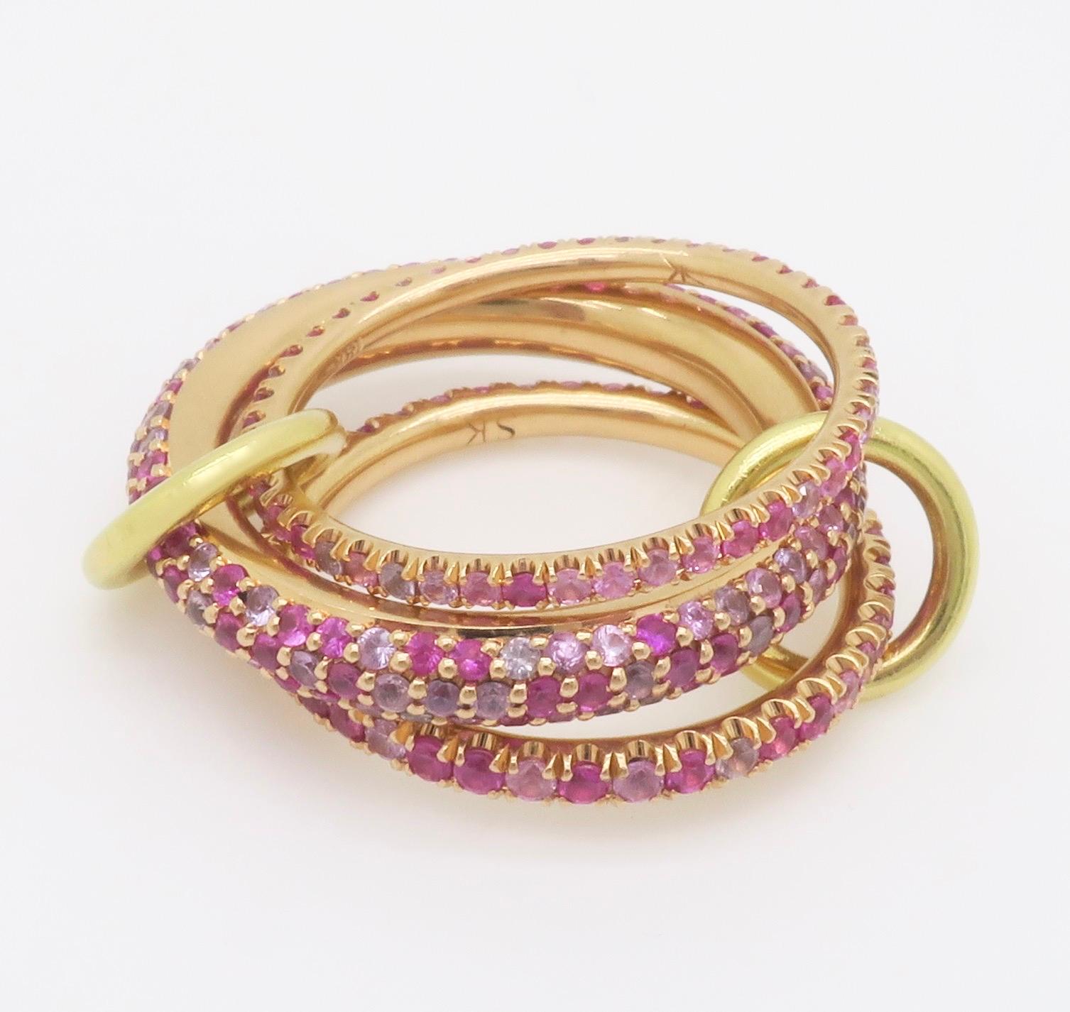 Spinelli Kilcollin Nova Rose Pink & Purple Sapphire Ring in 18k Rose Gold 2