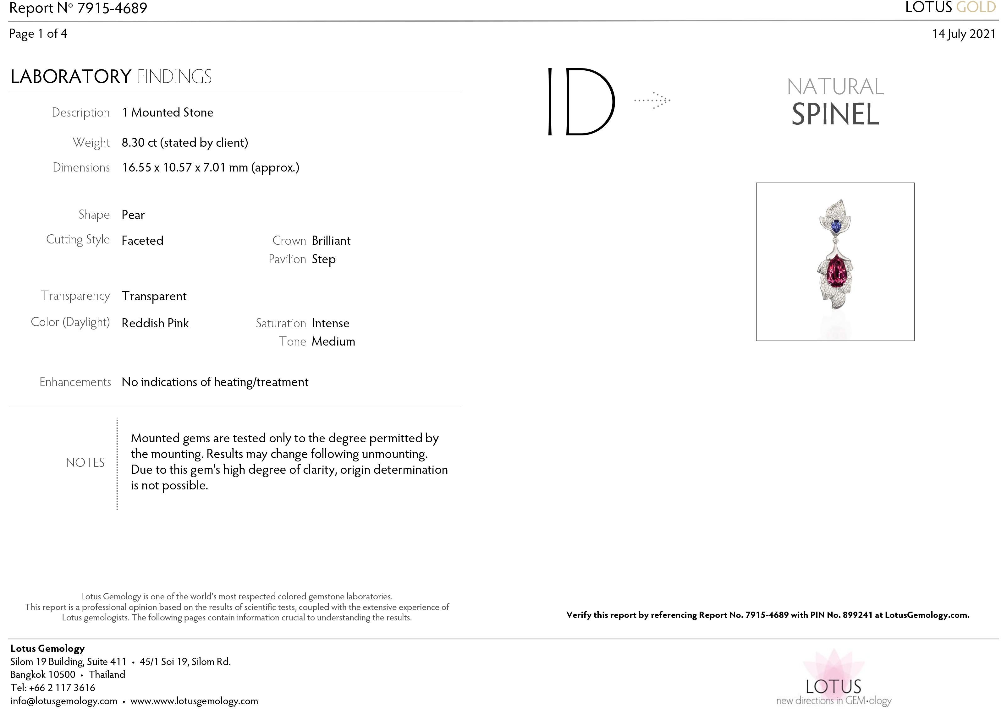 De las mujeres Pendientes Espinelas, Conjunto Pendientes Oro Blanco 18k Azul y Rosa y Diamantes en venta
