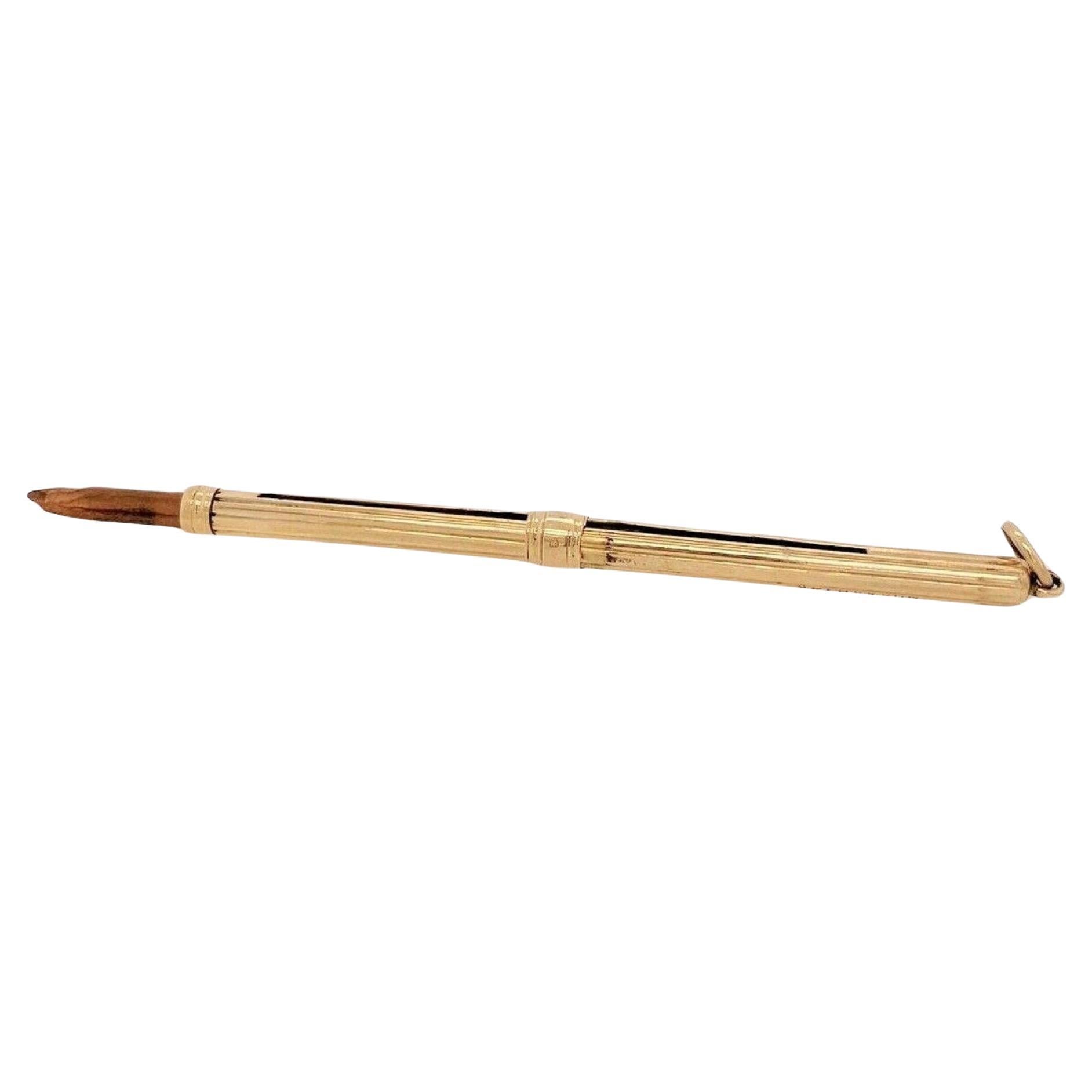 Spinks 
Son Antique Pencil with Original Markings in 18ct Yellow Gold (Crayon ancien avec marques originales en or jaune)