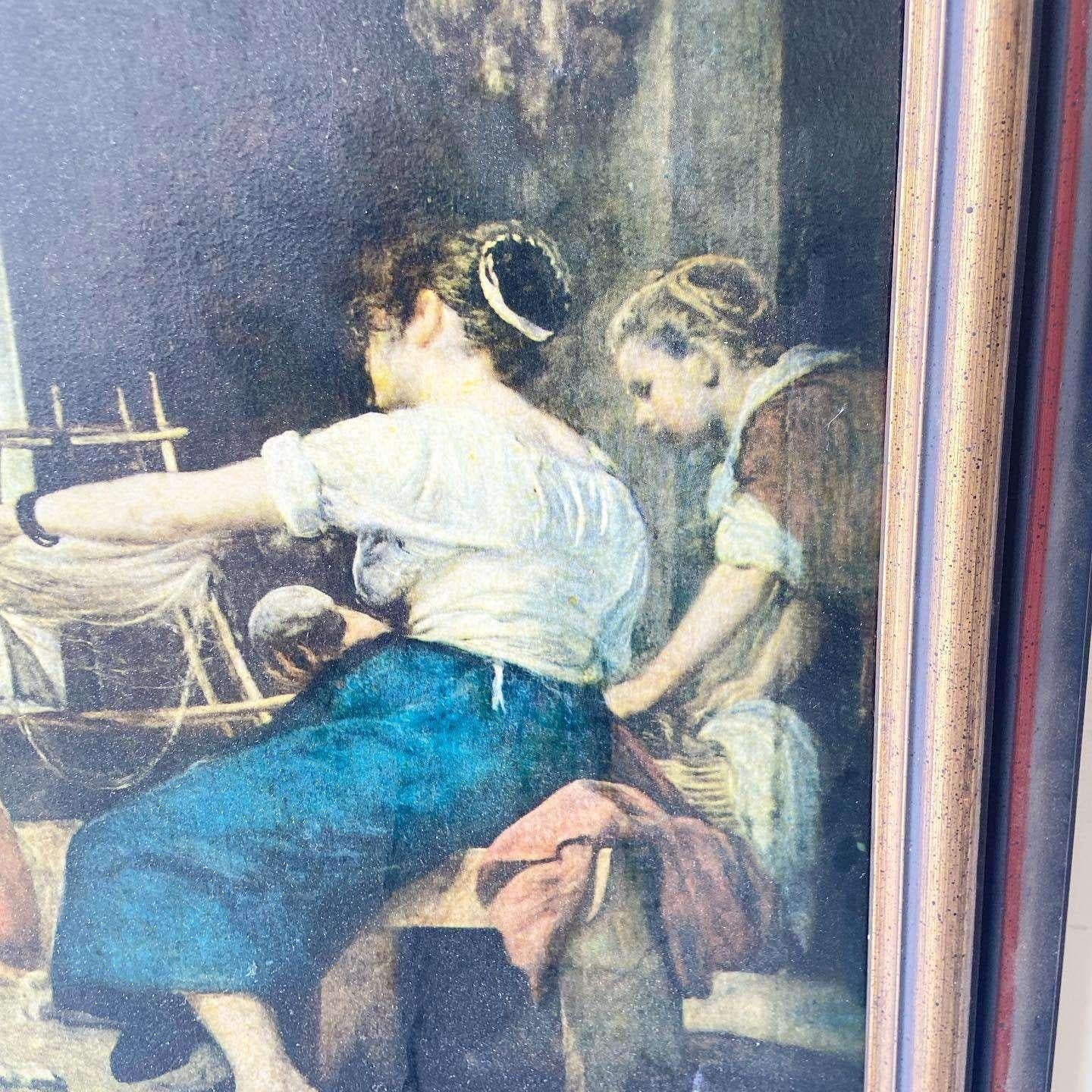 Spinners Las Hilanderas Framed Canvas Print by Diego Velázquez In Good Condition For Sale In Delray Beach, FL
