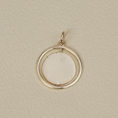 Spinning Disc Medallion Pendant Solid 14k Yellow Gold Jewelry Designer Pendant