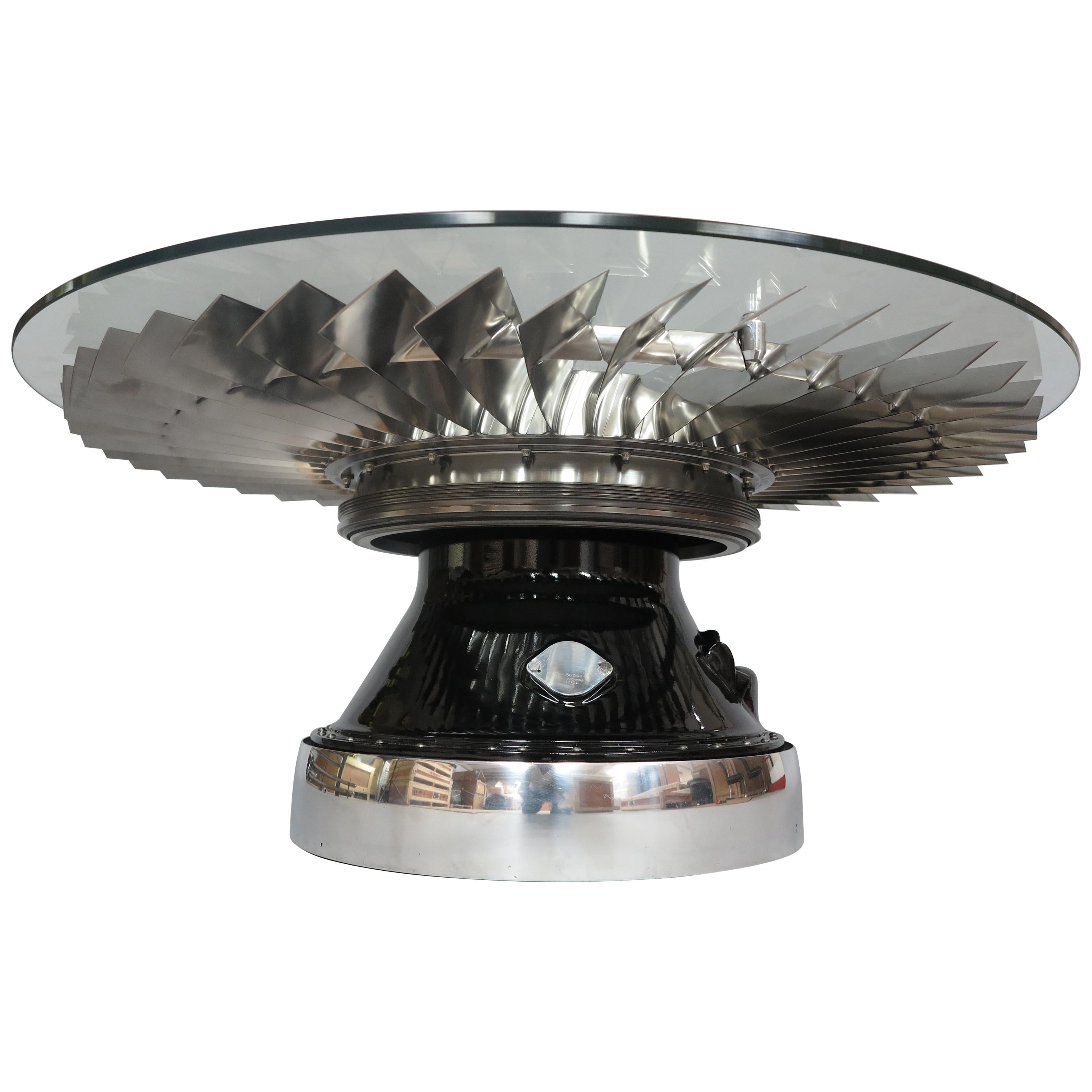 Spinning Jet Aircraft LP1 Fan Blade Coffee Table For Sale
