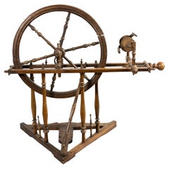 Spinning Wheel, Walnut Wood, 19th Century