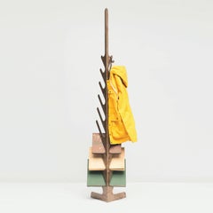 Spino Stand Alone Bookshelf / Coat Hanger in Hand Treated Iron by Mario Milana