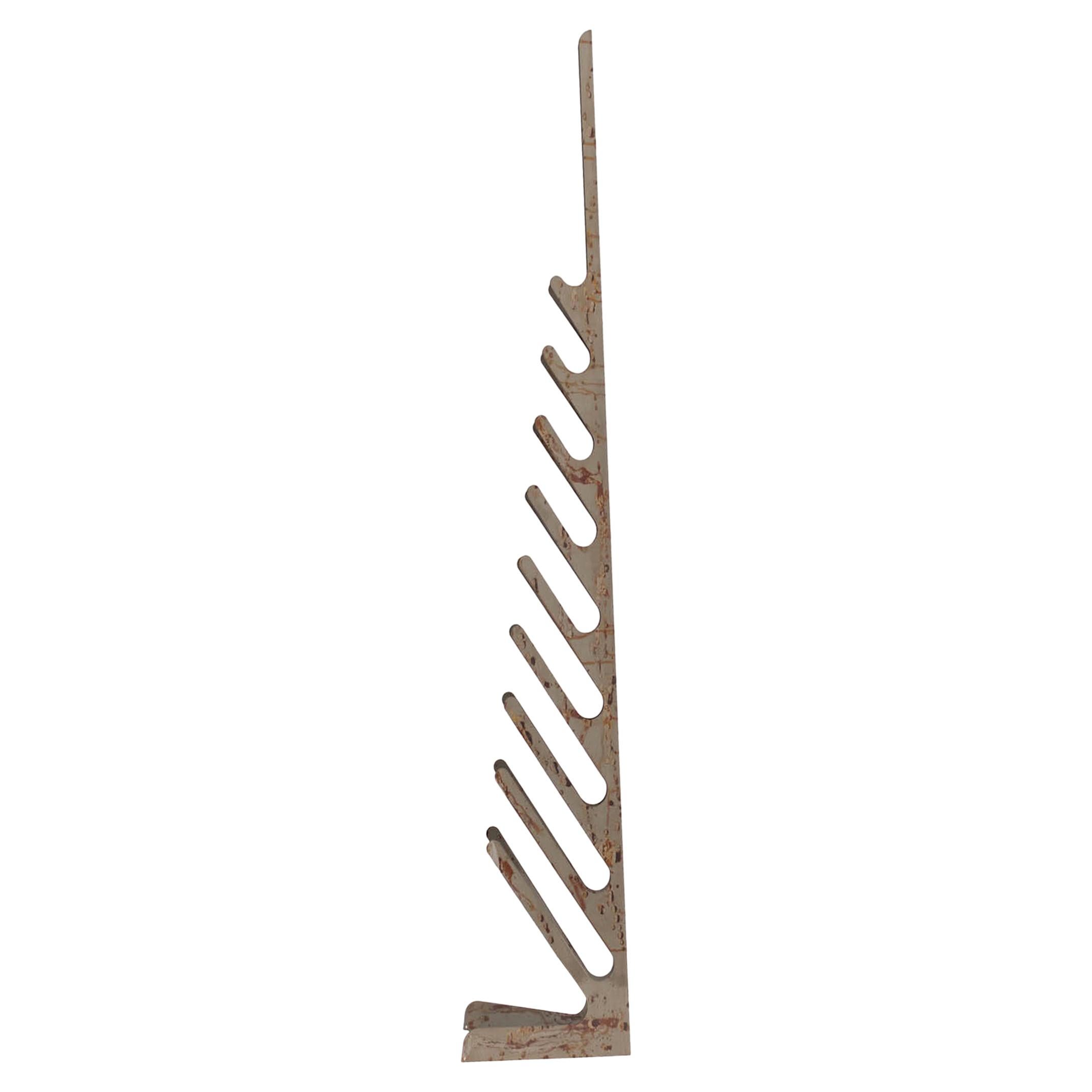 Spino Stand Alone Bookshelf / Coat Hanger in Hand Treated Iron by Mario Milana