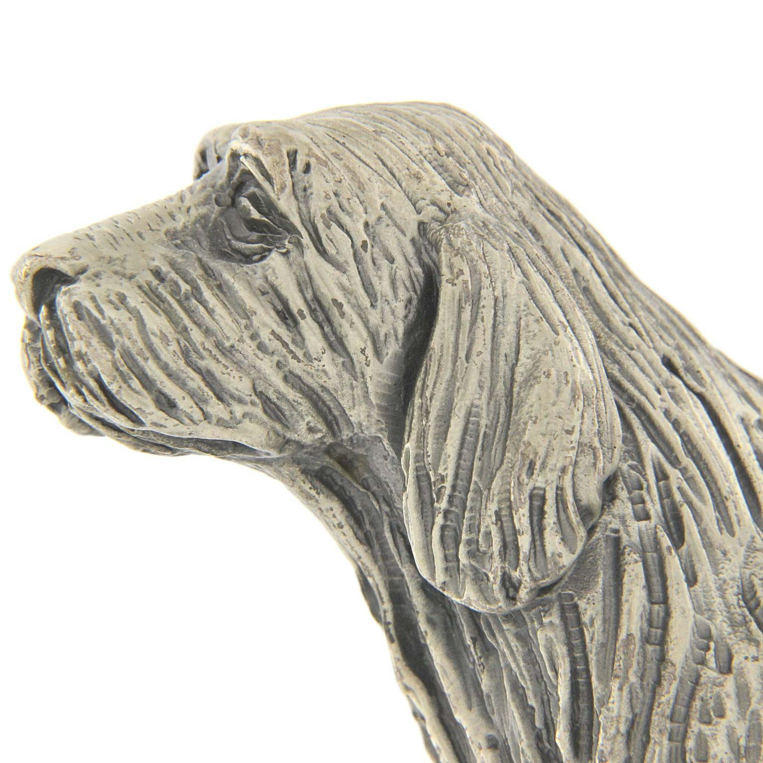 Début de l'époque victorienne Fabrication artisanale chien Spinone en argent en vente