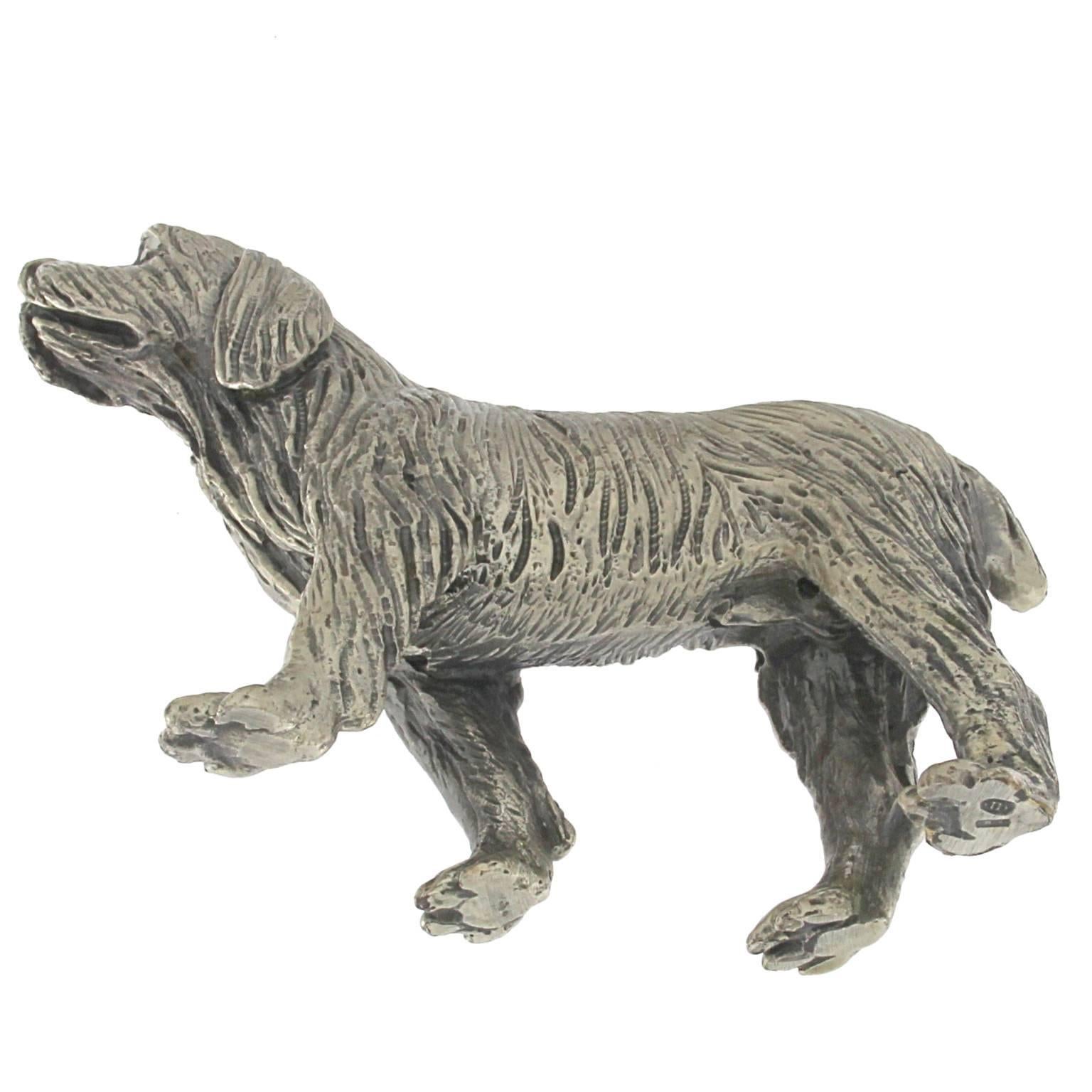 Spinone Hund-Handwerk in Silber im Zustand „Neu“ im Angebot in Milano, Lombardia