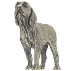 Vintage Spinone Dog handicraft in Silver