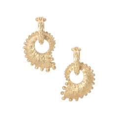 Spiny Nautilus Drop Earrings in 18 Karat Gold
