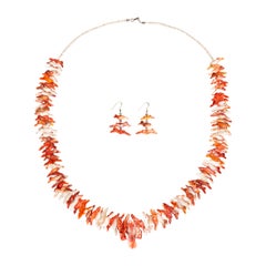Spiny Oyster Fetish Necklace and Earrings Set