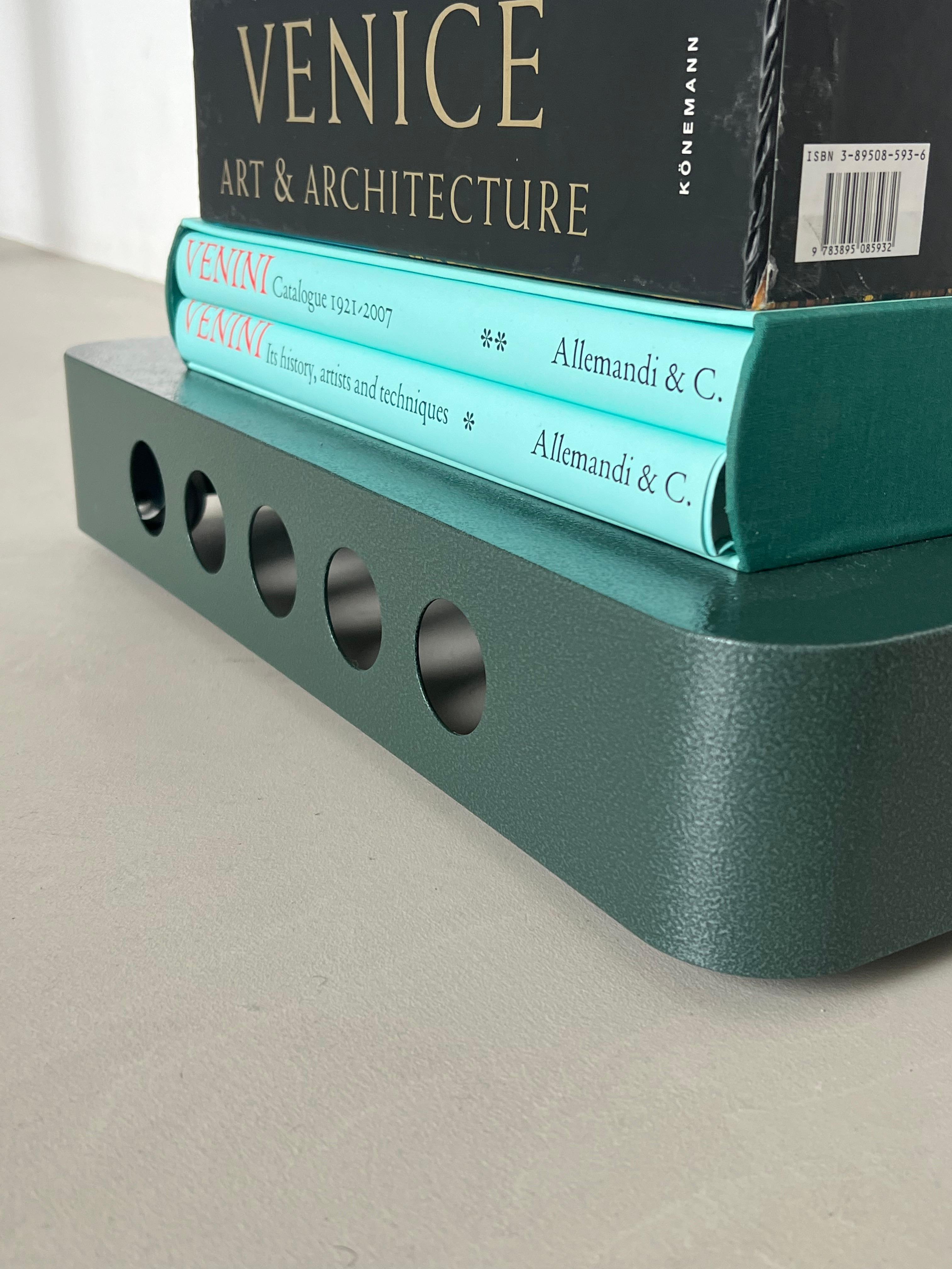 Spinzi Bookboard on wheels , contemporary and minimal Portable Book Shelf, Green For Sale 4