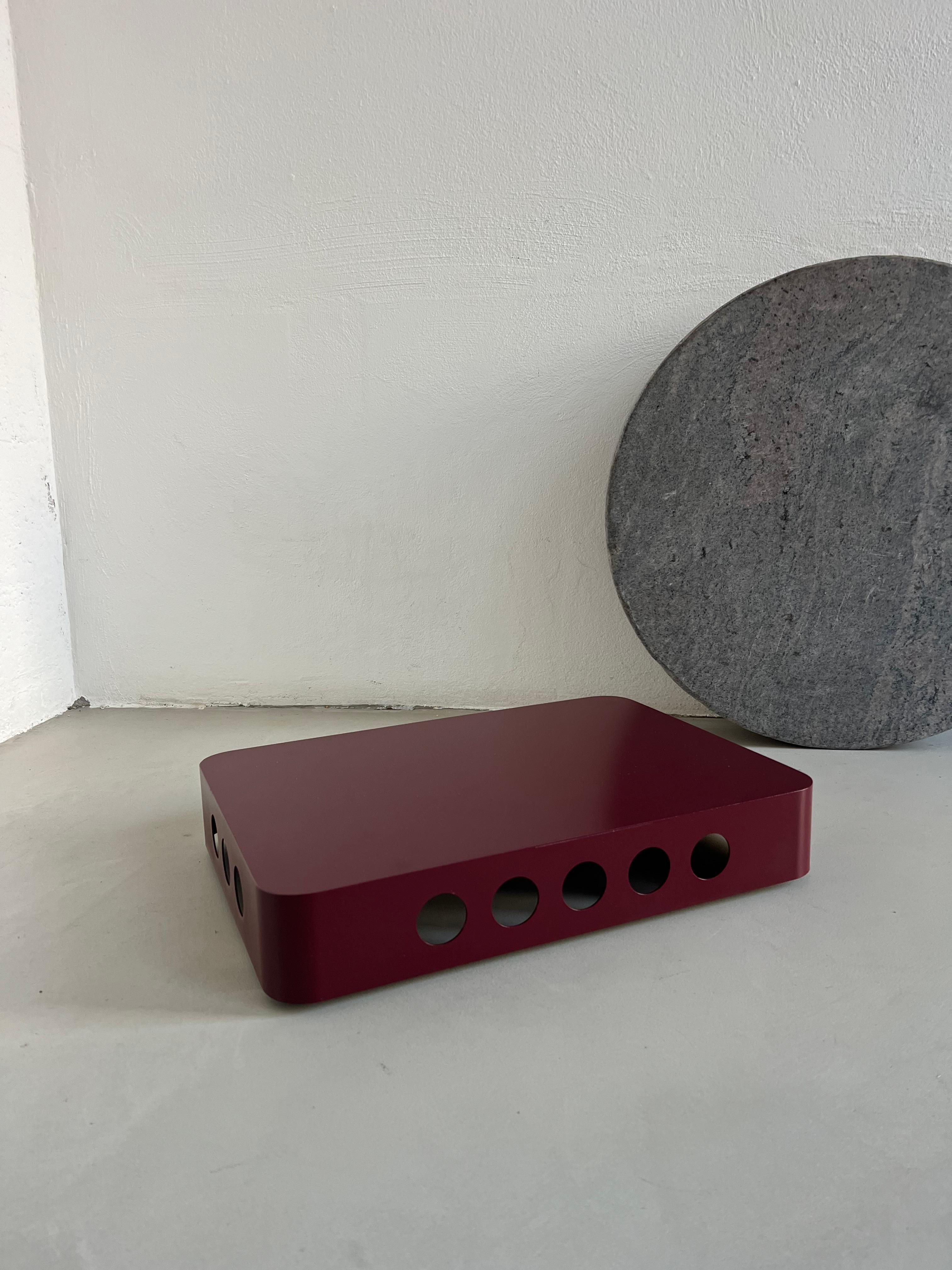 Spinzi Bookboard on wheels , contemporary and minimal Portable purple Book Shelf For Sale 4