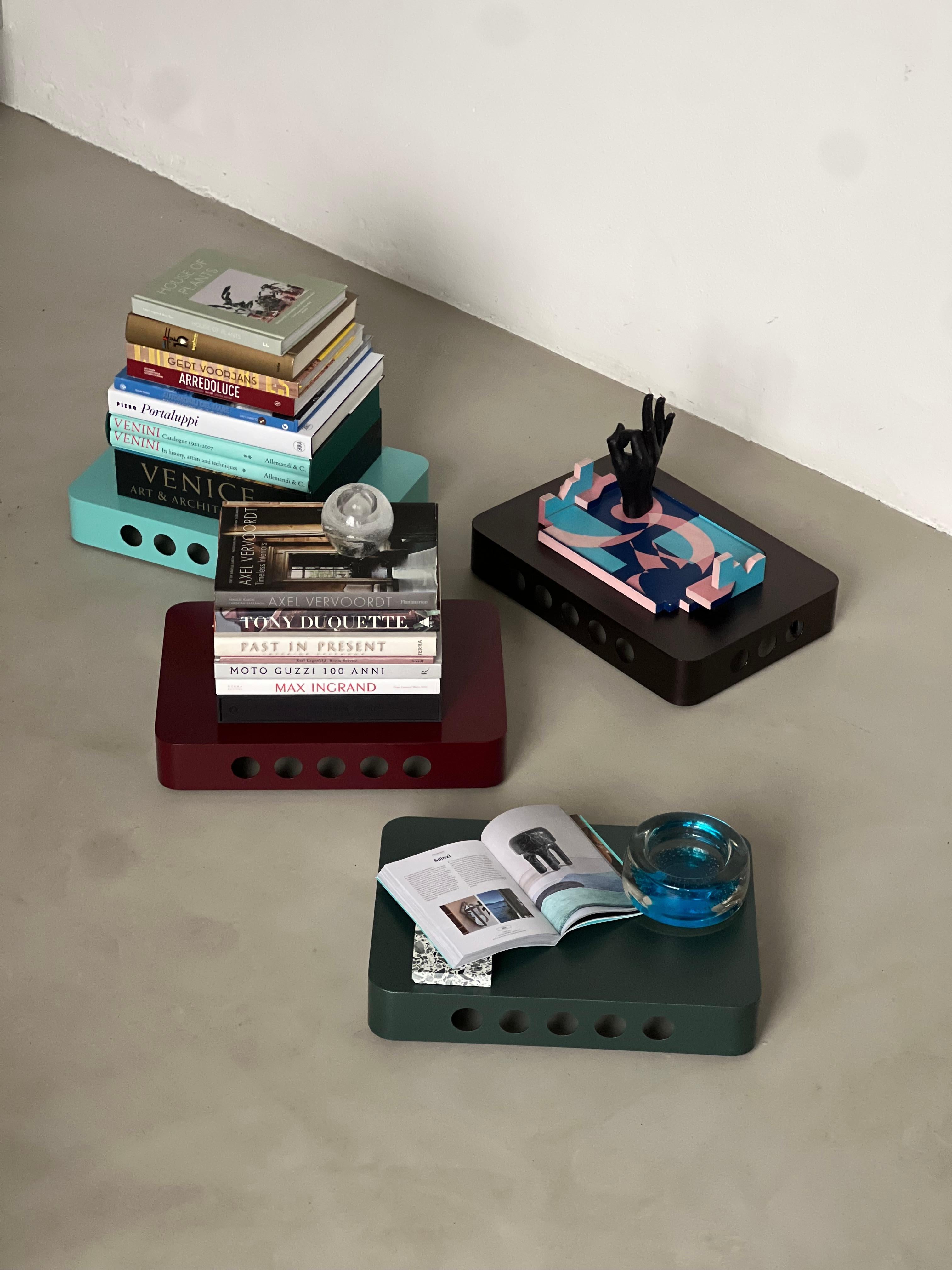 Spinzi Bookboard on wheels , contemporain et minimal Tyffany Blue Book Shelf en vente 8