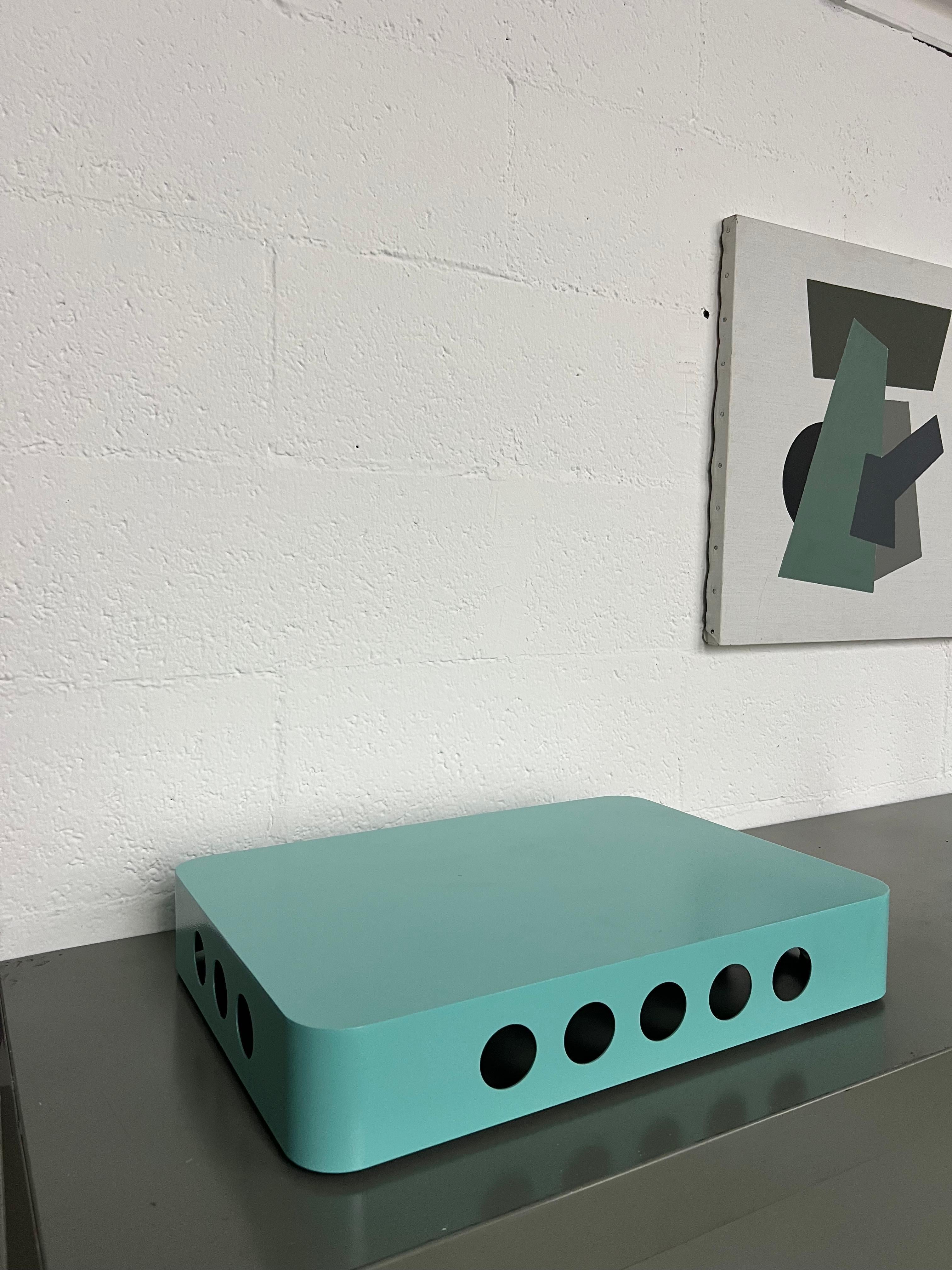 XXIe siècle et contemporain Spinzi Bookboard on wheels , contemporain et minimal Tyffany Blue Book Shelf en vente