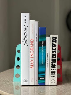 Spinzi Capo Sculptural Bookend in Metal, Tiffany Blue, Collectible Decorative