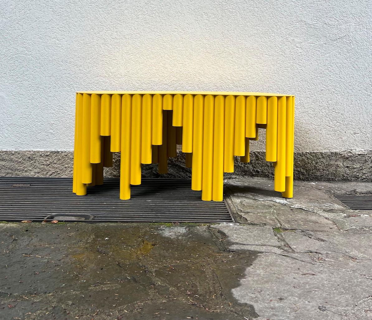 Modern Spinzi Circus Contemporary bright metal bench For Sale
