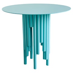 Spinzi Circus Contemporary Dining Table, Bright Tiffany Blue, Collectible Design