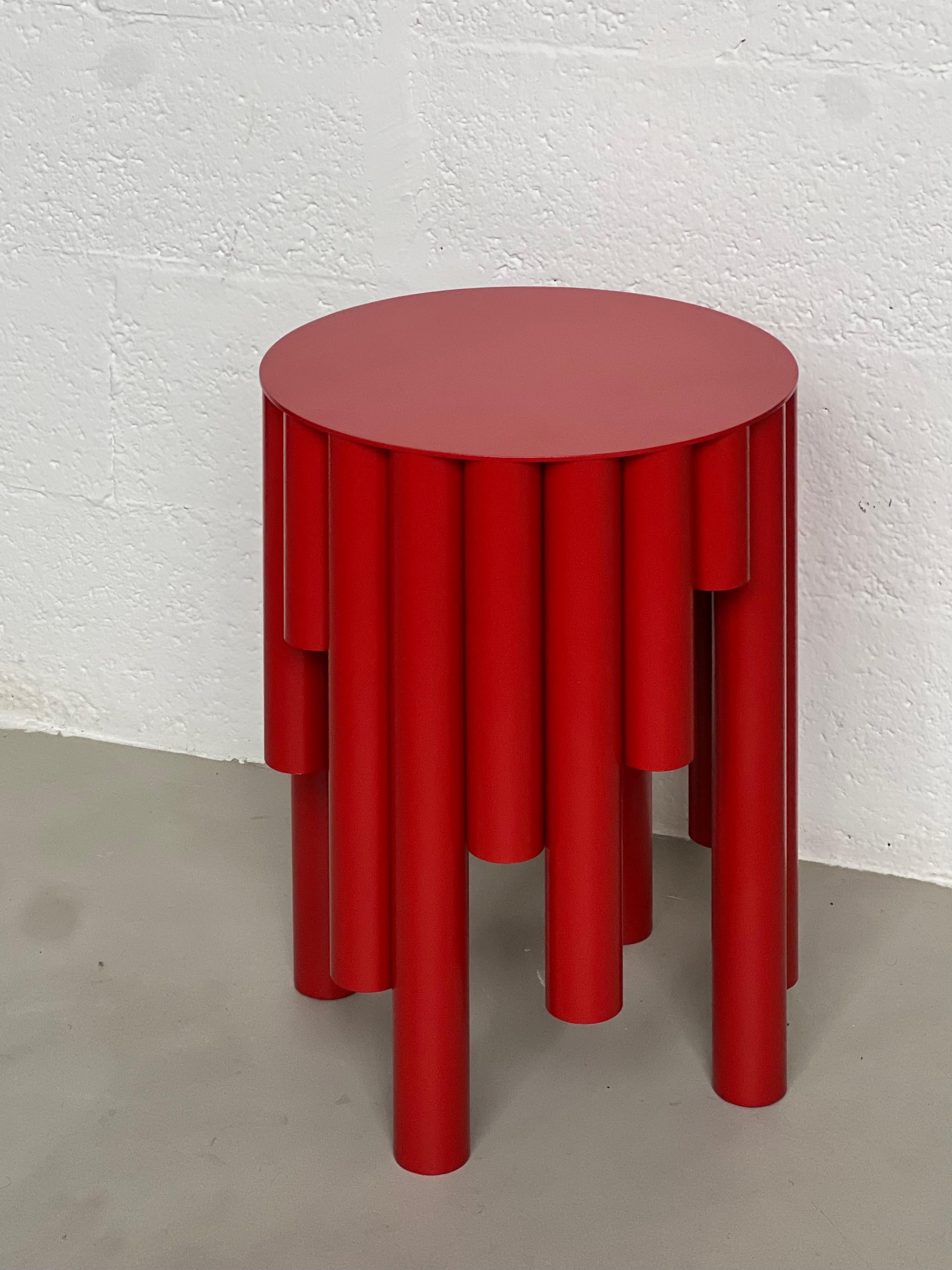 Taburete Spinzi Circus Contemporary, Rojo brillante, Diseño coleccionable, mesa auxiliar en venta 6