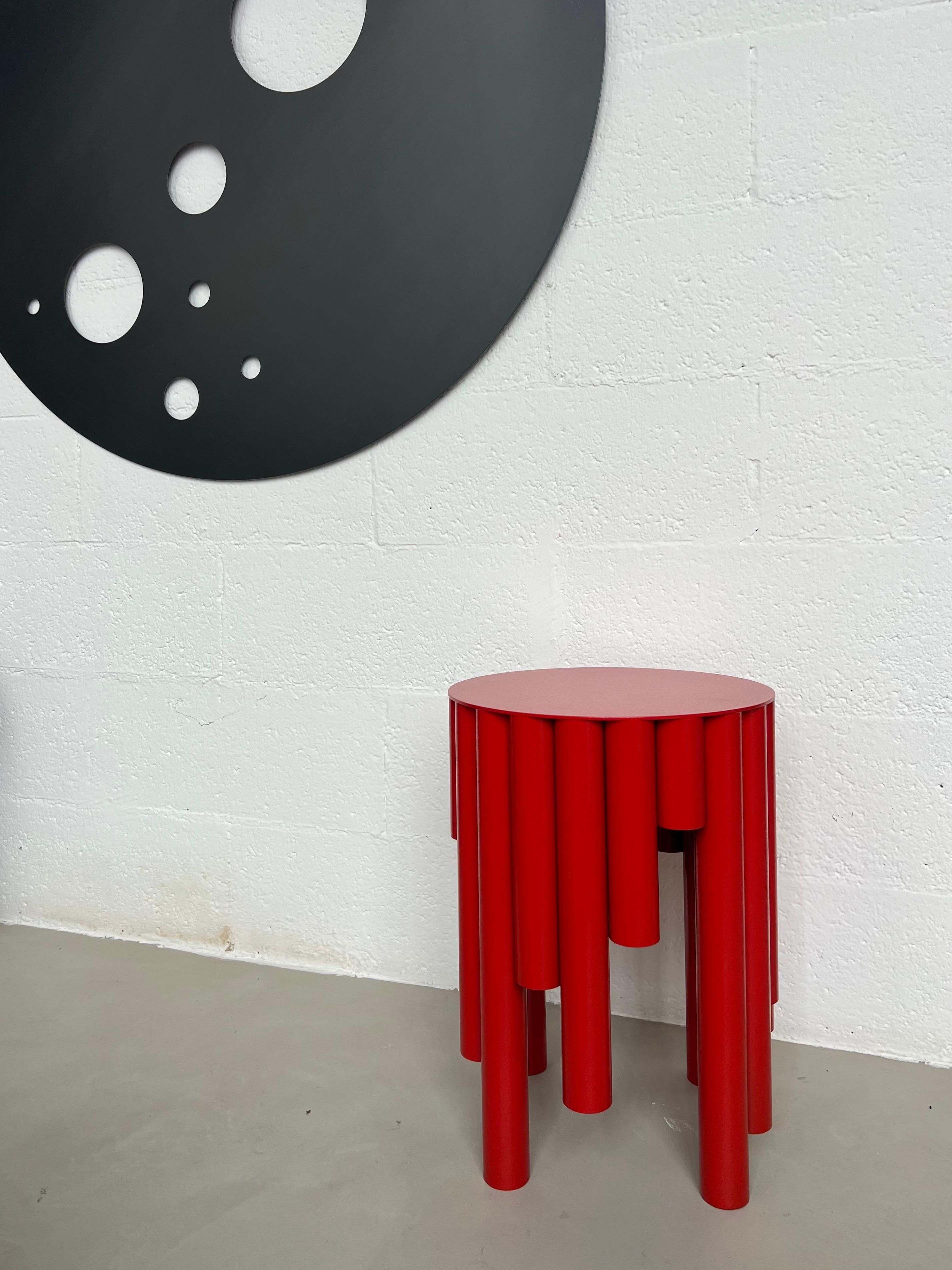 Taburete Spinzi Circus Contemporary, Rojo brillante, Diseño coleccionable, mesa auxiliar en venta 7