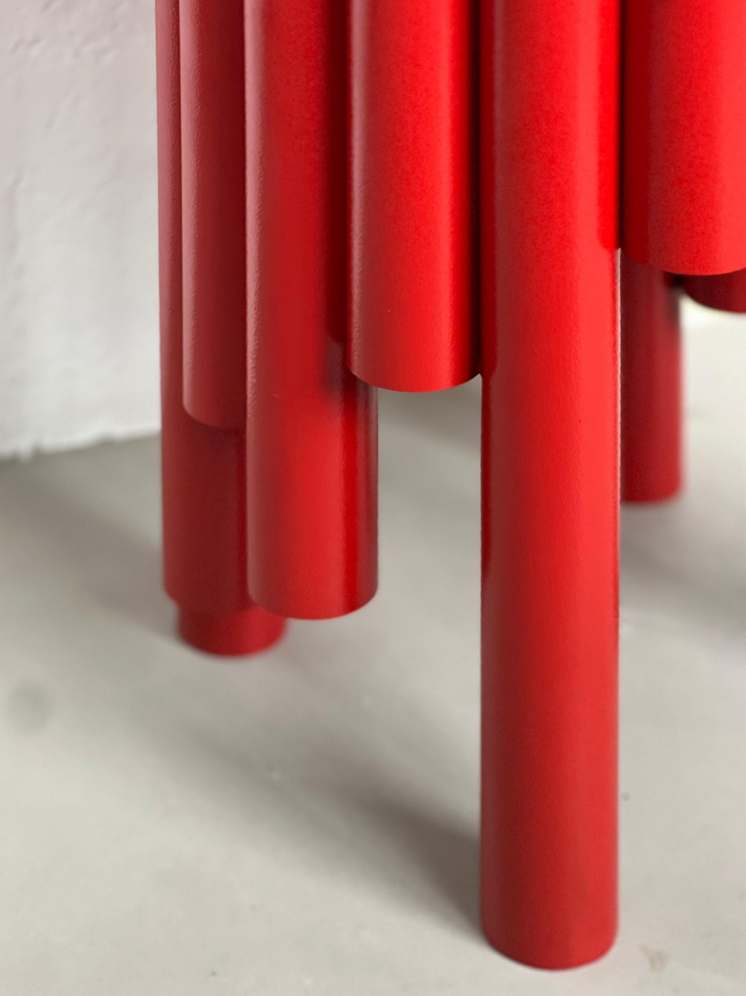 Taburete Spinzi Circus Contemporary, Rojo brillante, Diseño coleccionable, mesa auxiliar en venta 8