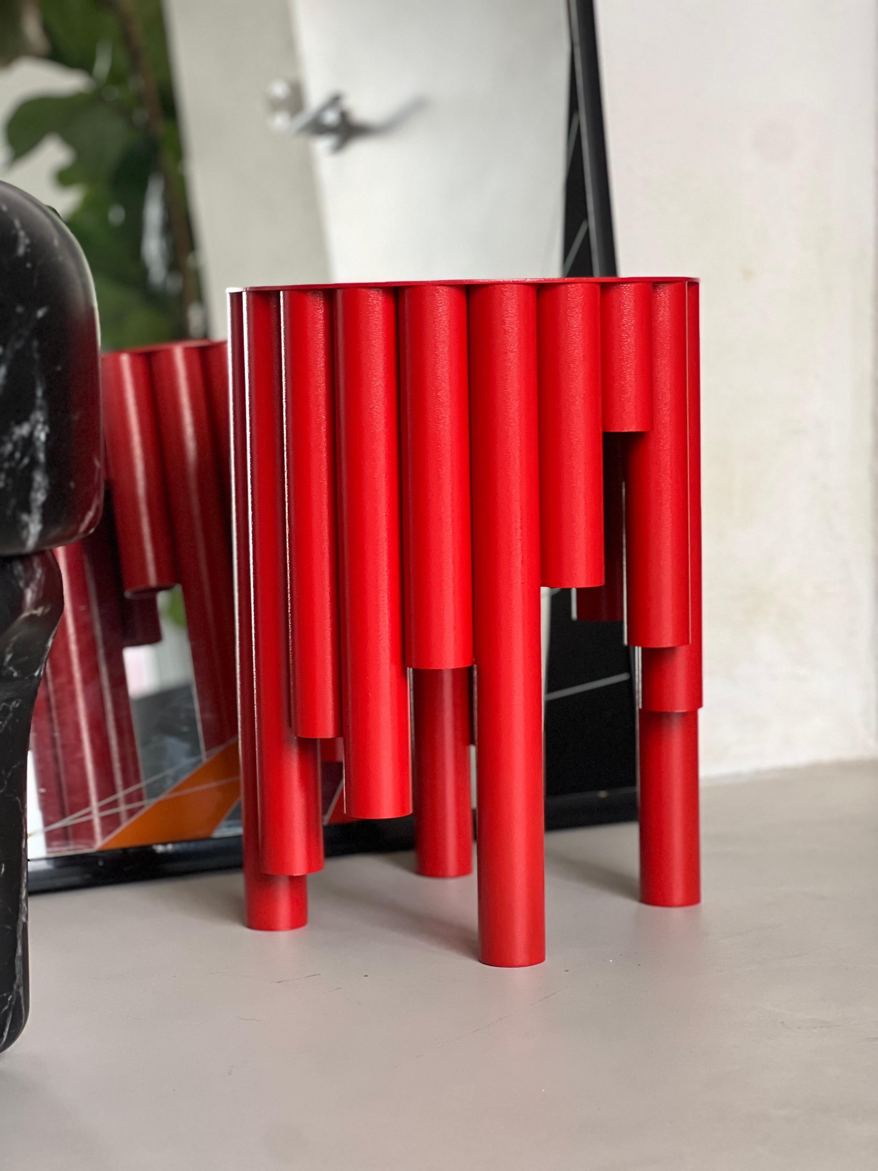 Taburete Spinzi Circus Contemporary, Rojo brillante, Diseño coleccionable, mesa auxiliar en venta 9