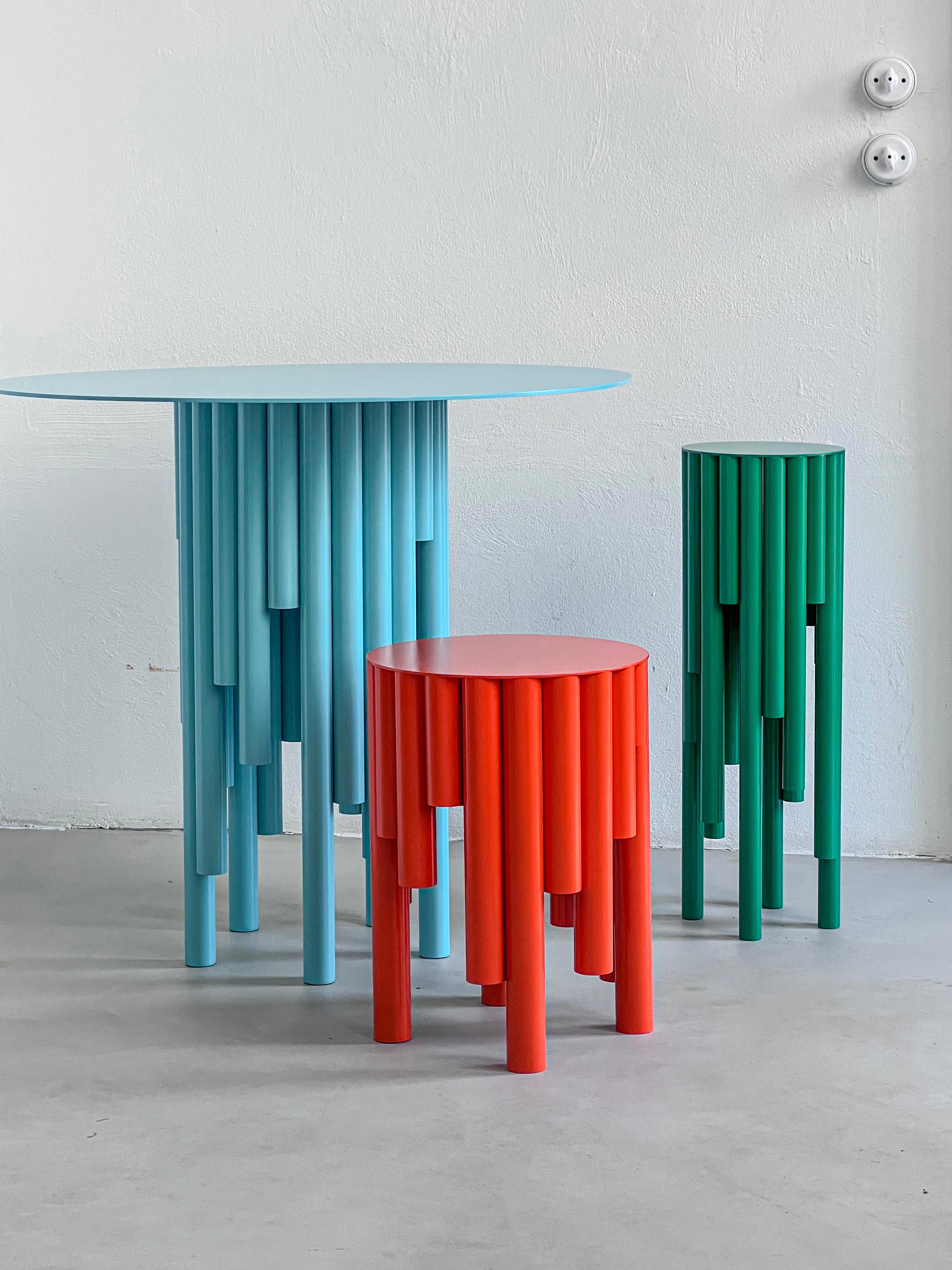 Taburete Spinzi Circus Contemporary, Rojo brillante, Diseño coleccionable, mesa auxiliar en venta 12