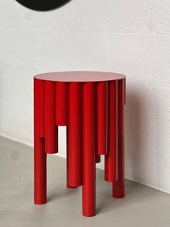 Spinzi Circus Contemporary Stool, Bright red, Collectible Design, side table