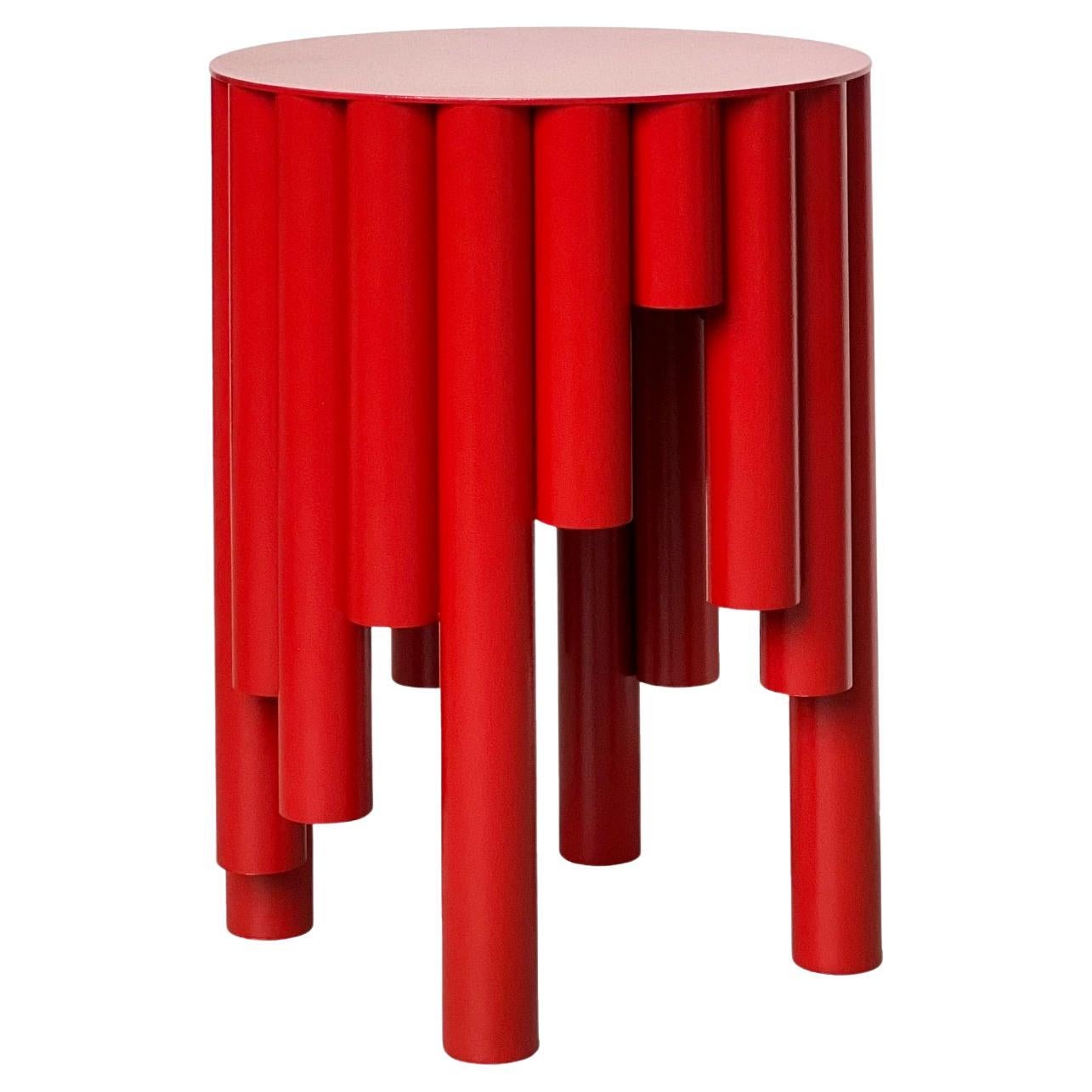 Spinzi Circus Contemporary Stool, Bright red, Collectible Design, side table
