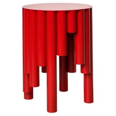 Spinzi Circus Contemporary Stool, Bright red, Collectible Design, side table