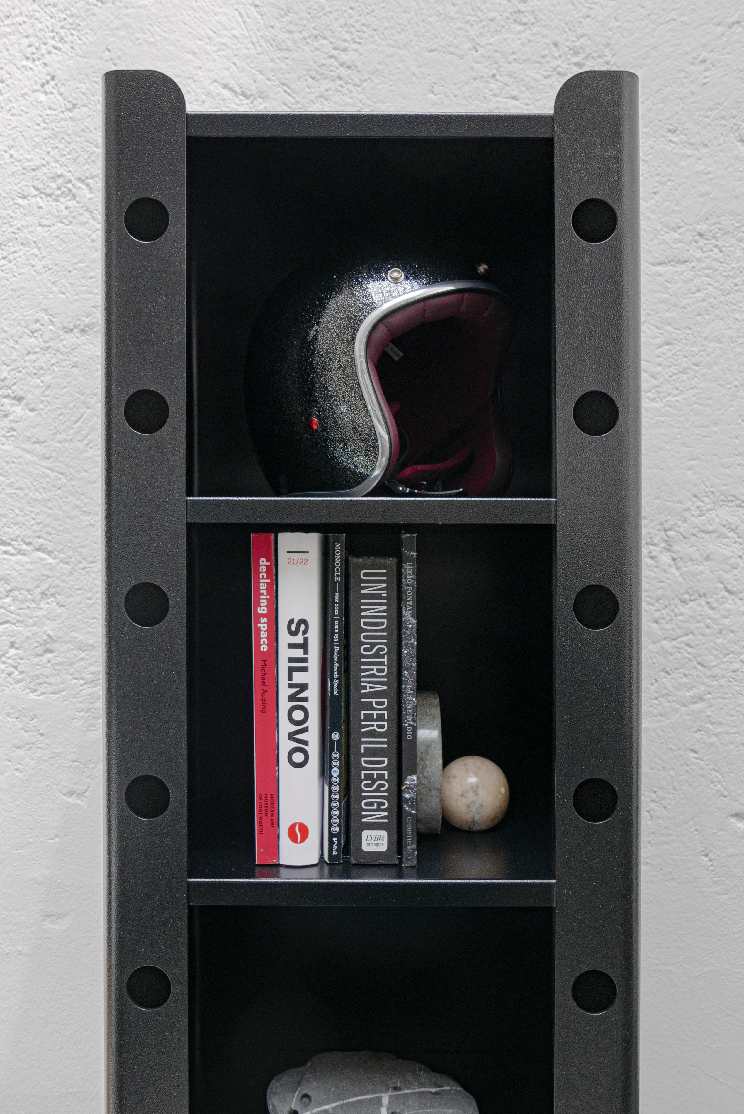 Spinzi Meccano Bookcase, Contemporary 21st Century Industrial Metal Furniture For Sale 1