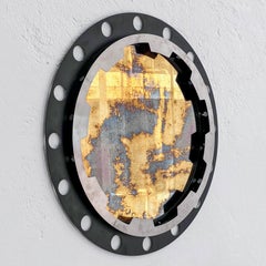 Spinzi Meccano Mirror, 21st Century Contemporary Italian Design, Black Metal