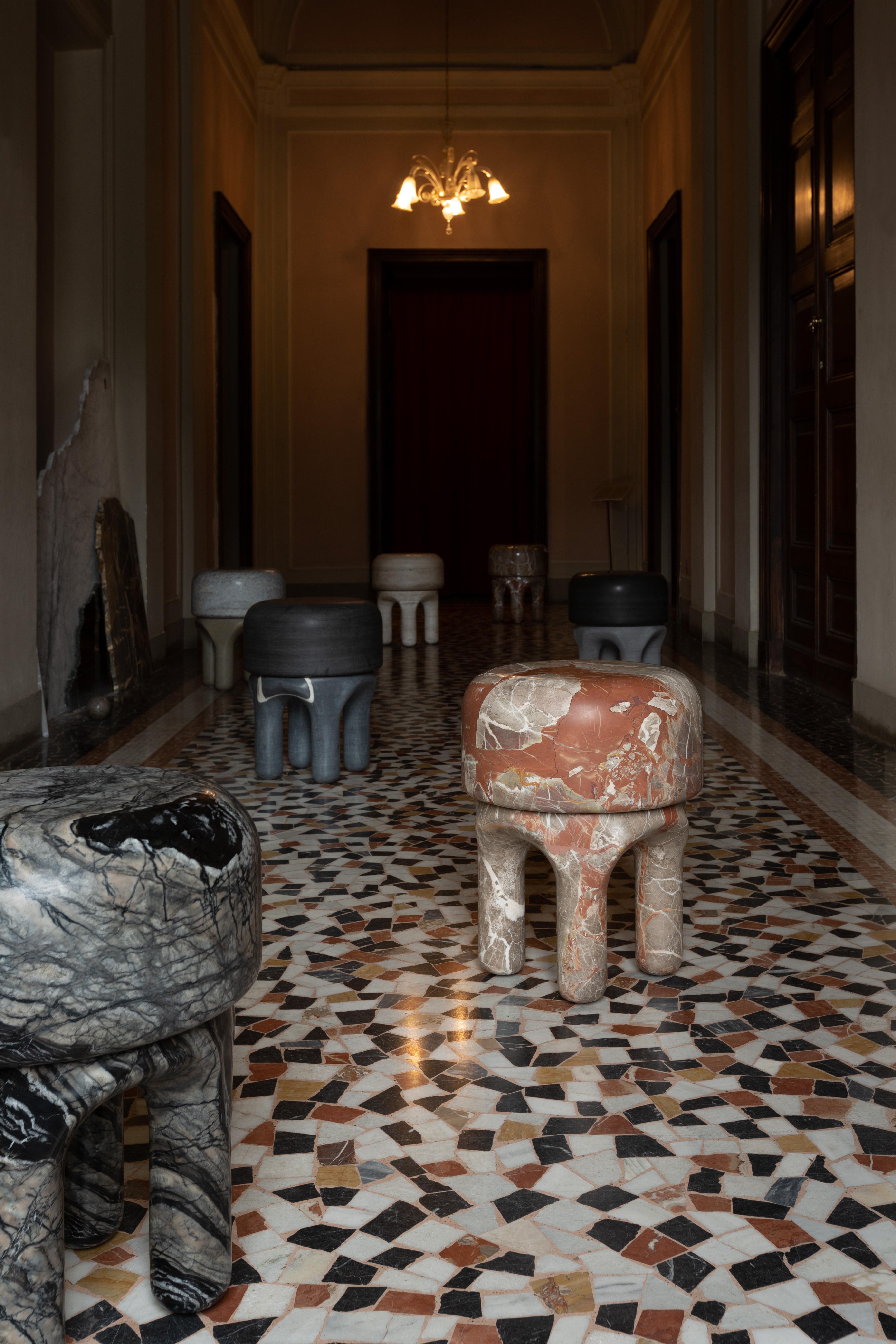 Sculptural Stool in Marble, Italian Collectible Design In New Condition In Milano, IT
