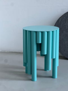 Mesa auxiliar de diseño coleccionable / Taburete de metal de Spinzi , Made in Italy