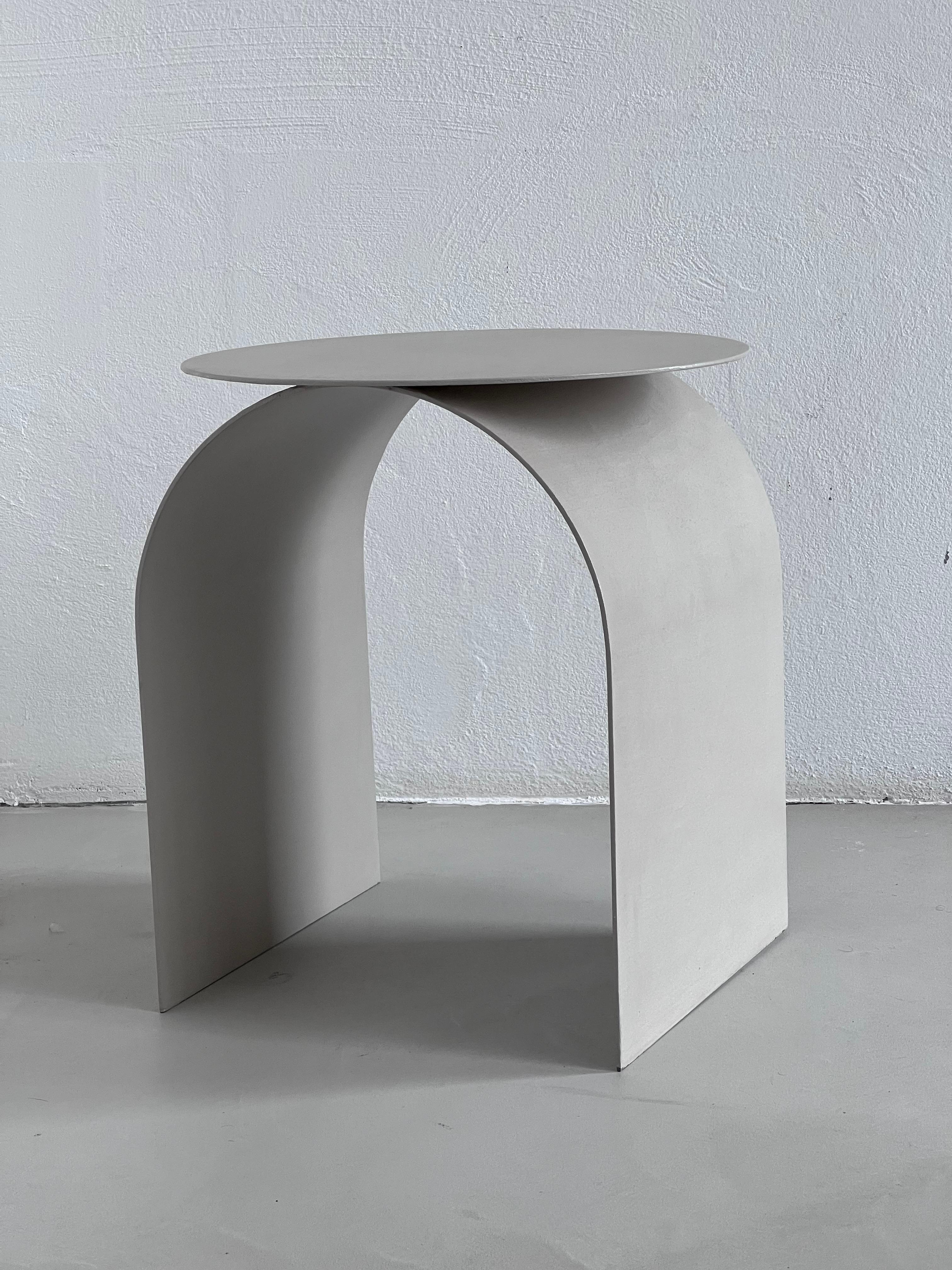 Spinzi Palladium Contemporary Sculptural Side Table, Organic Urban Wabi Finish For Sale 1